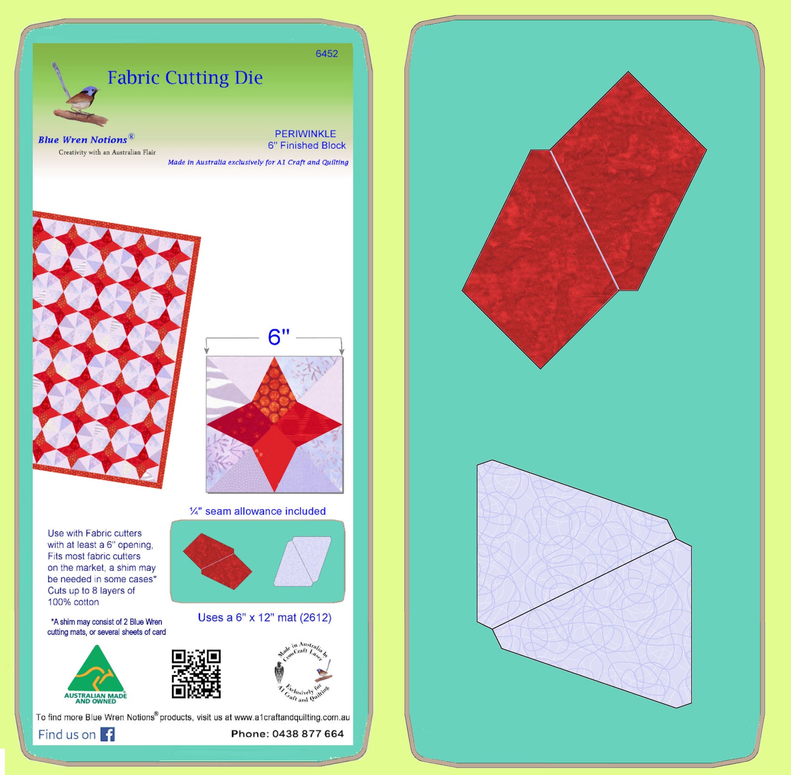 Periwinkle (Classic Series) - 6452  (6" block) -  Mat included