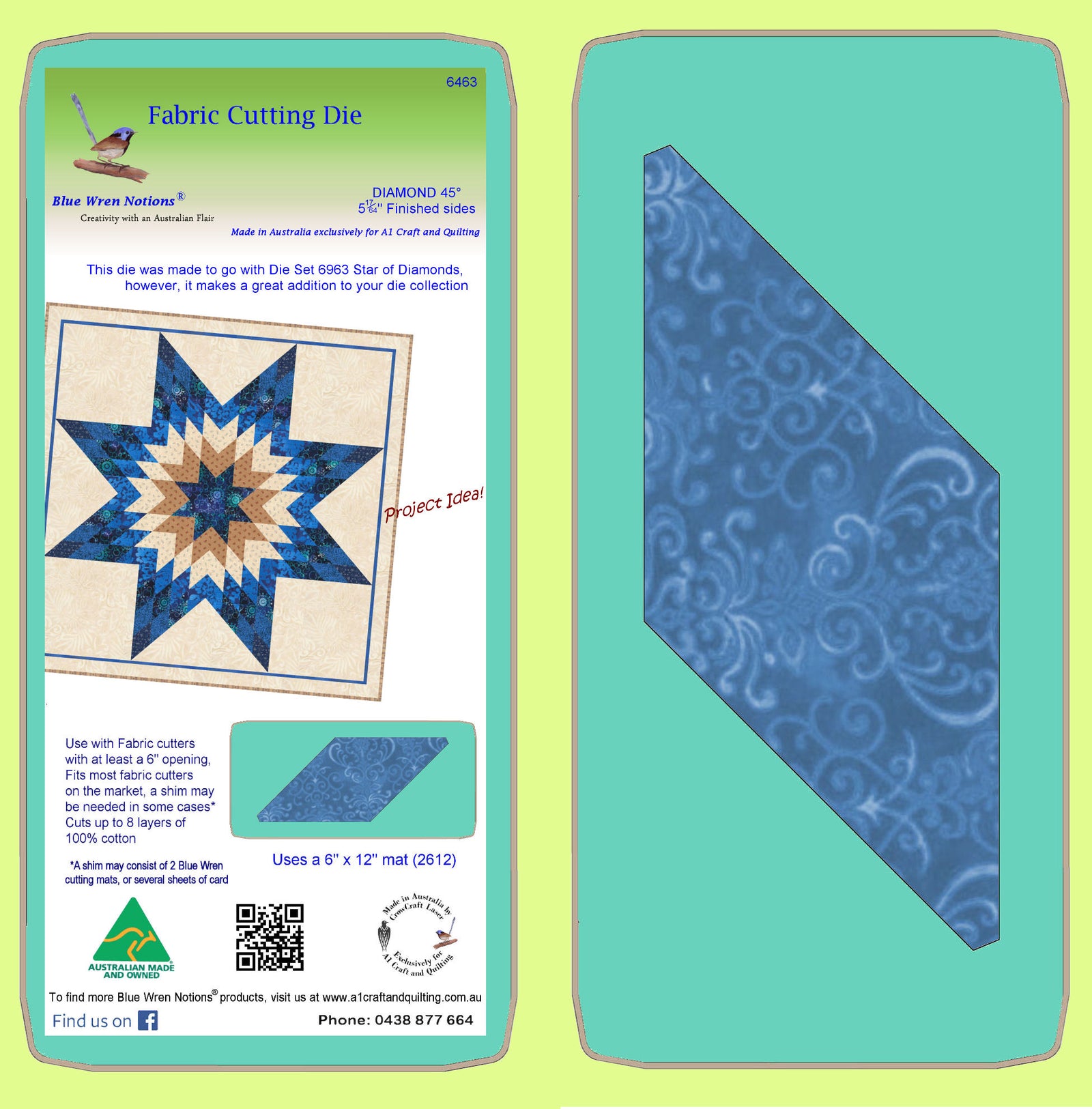 Diamond 45° 5 17/64" finished sides - 6463 - mat included