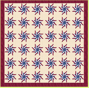 Eight Point Star of Stripes 12" finished block, (no Y seams)- 6466 - mat included
