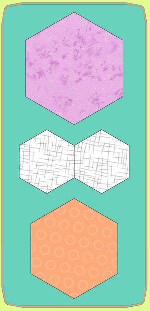 Hexagons 1" - 1¾" & 2" finished sides Combo for ¼" seam allowances - 6486 - mat included