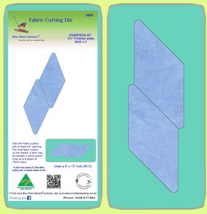 Diamond 45°,  3½” finished sides - Multi x 2 - 6495 - includes cutting mat