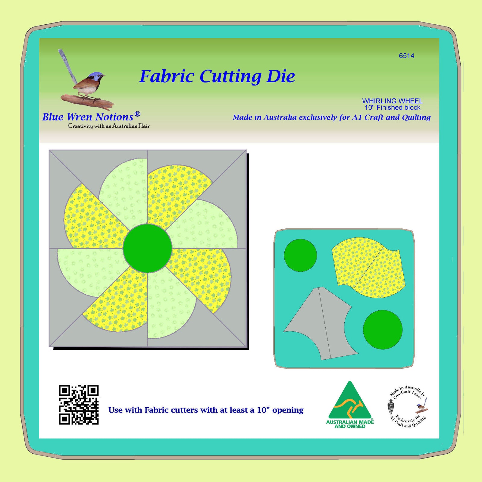 Whirling Wheel - 10" finished block - 6514 - Mat and instructions included