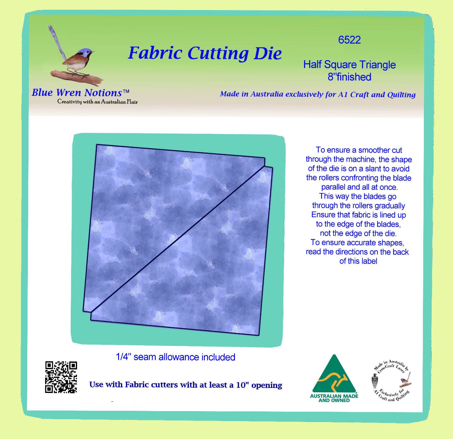 Triangle, Half Square Triangle - 8 " finished - 6522 - Mat Included