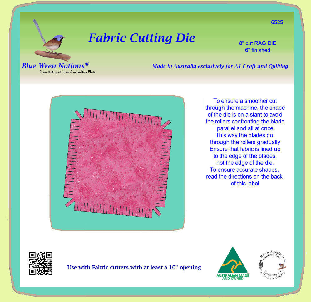 Rag Square 8" (6" finished) - 6525 - mat included 10" x 10"