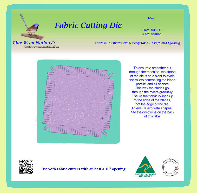 Rag Square 8 1/2" (6 1/2" finished) - 6526 - mat included 10" x 10"