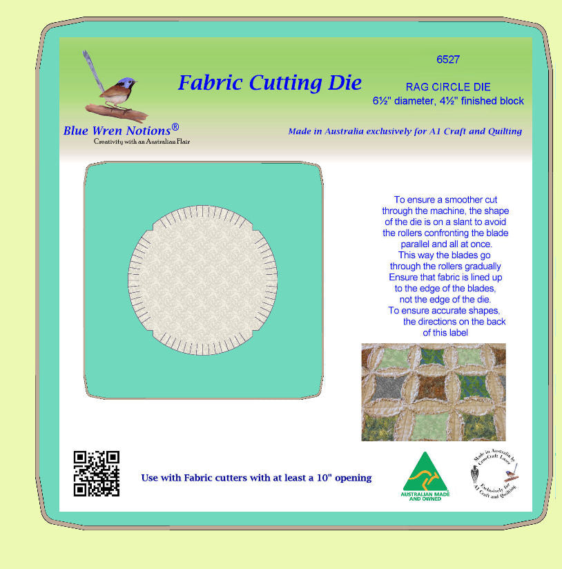 Rag Circle 6 ½" diameter (4½" finished) - 6527 - mat included 10" x 10"