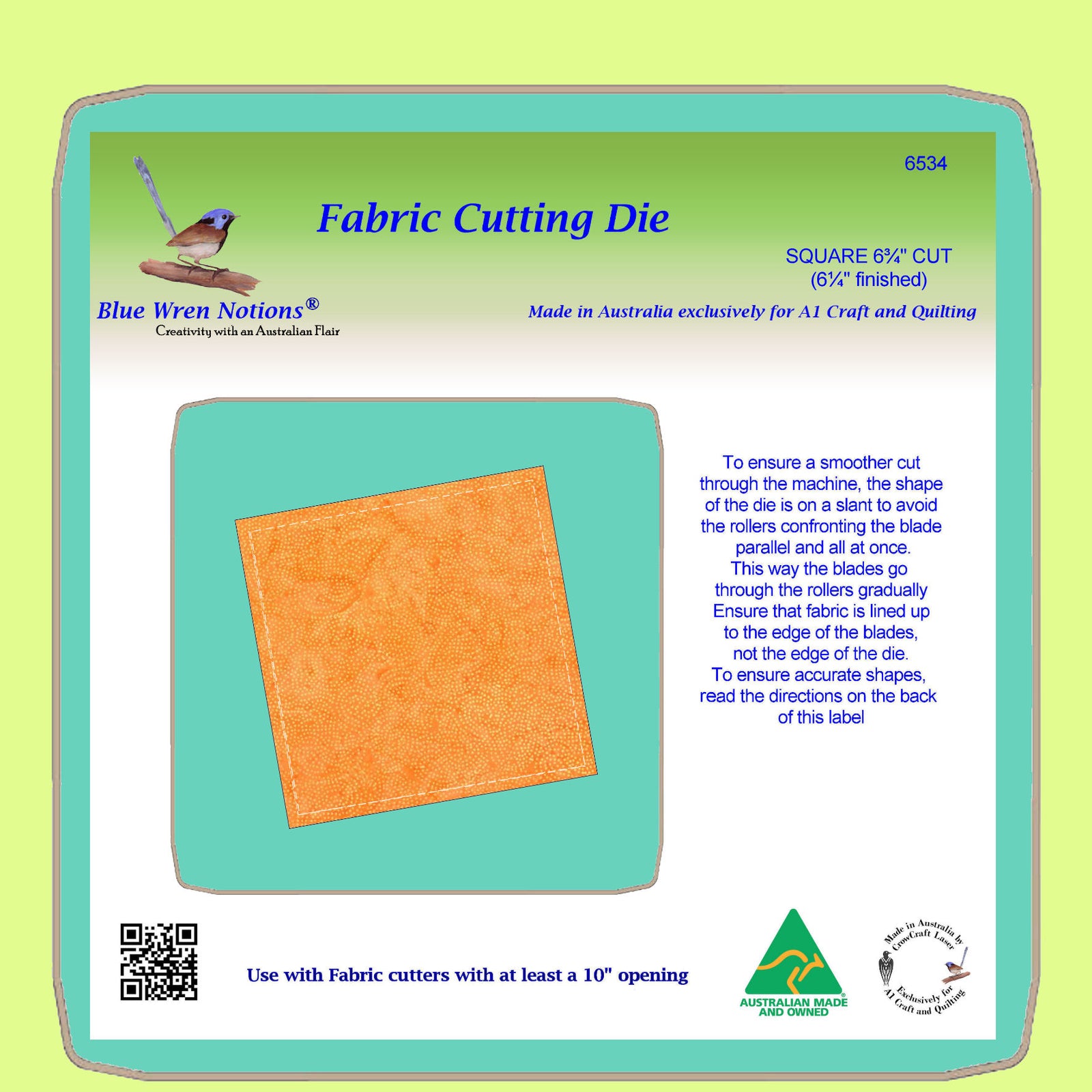 Square - 6¾" cut (6¼" finished) - 6534 - Mat (2101) included.