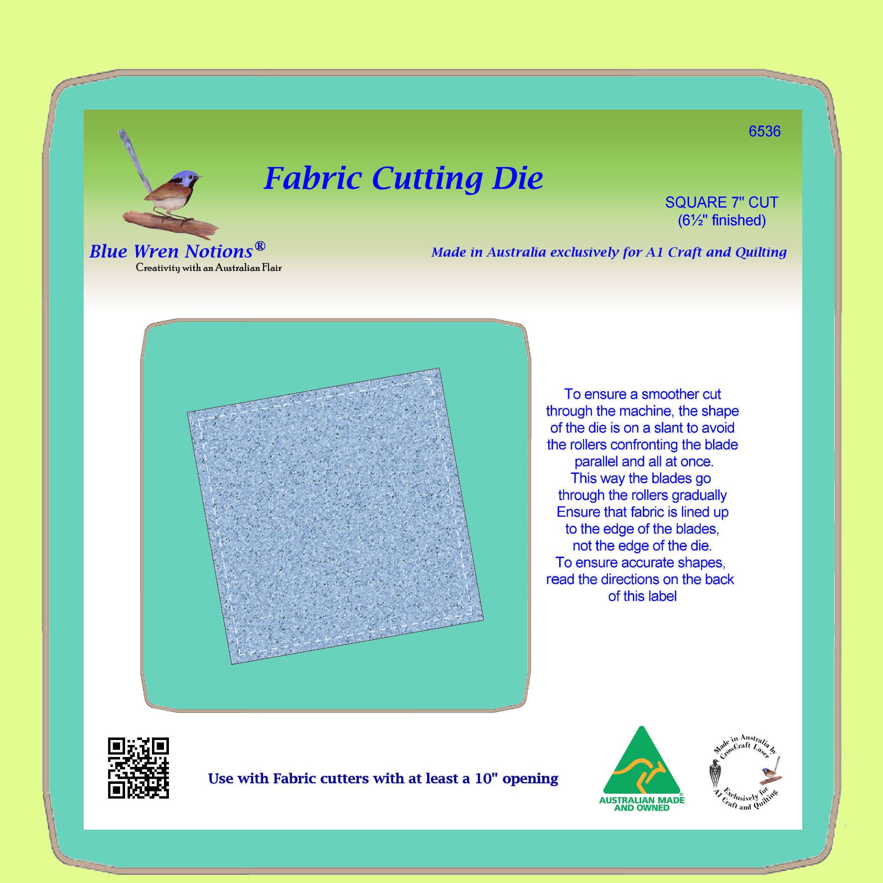 Square - 7" cut (6 ½" finished) - 6536 - Mat (2101) included.