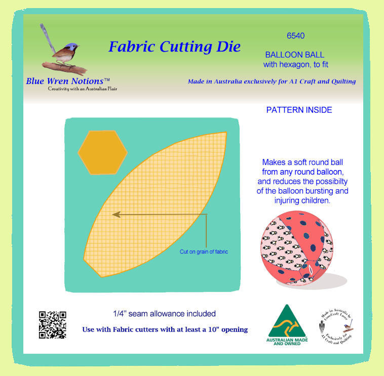 Balloon Ball with hexagon (6540) - and instructions 10" x 10" version