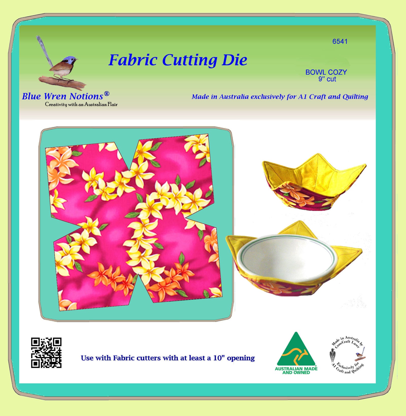 Bowl Cozy 9" cut square with darts on sides - 6541 - pattern and mat included