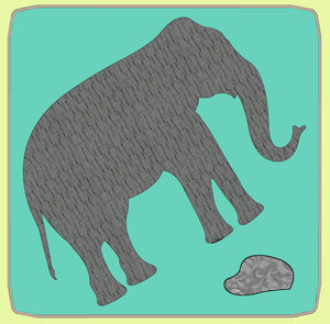 Elephant, approx 7¼" x 10" - 6544 - Mat included