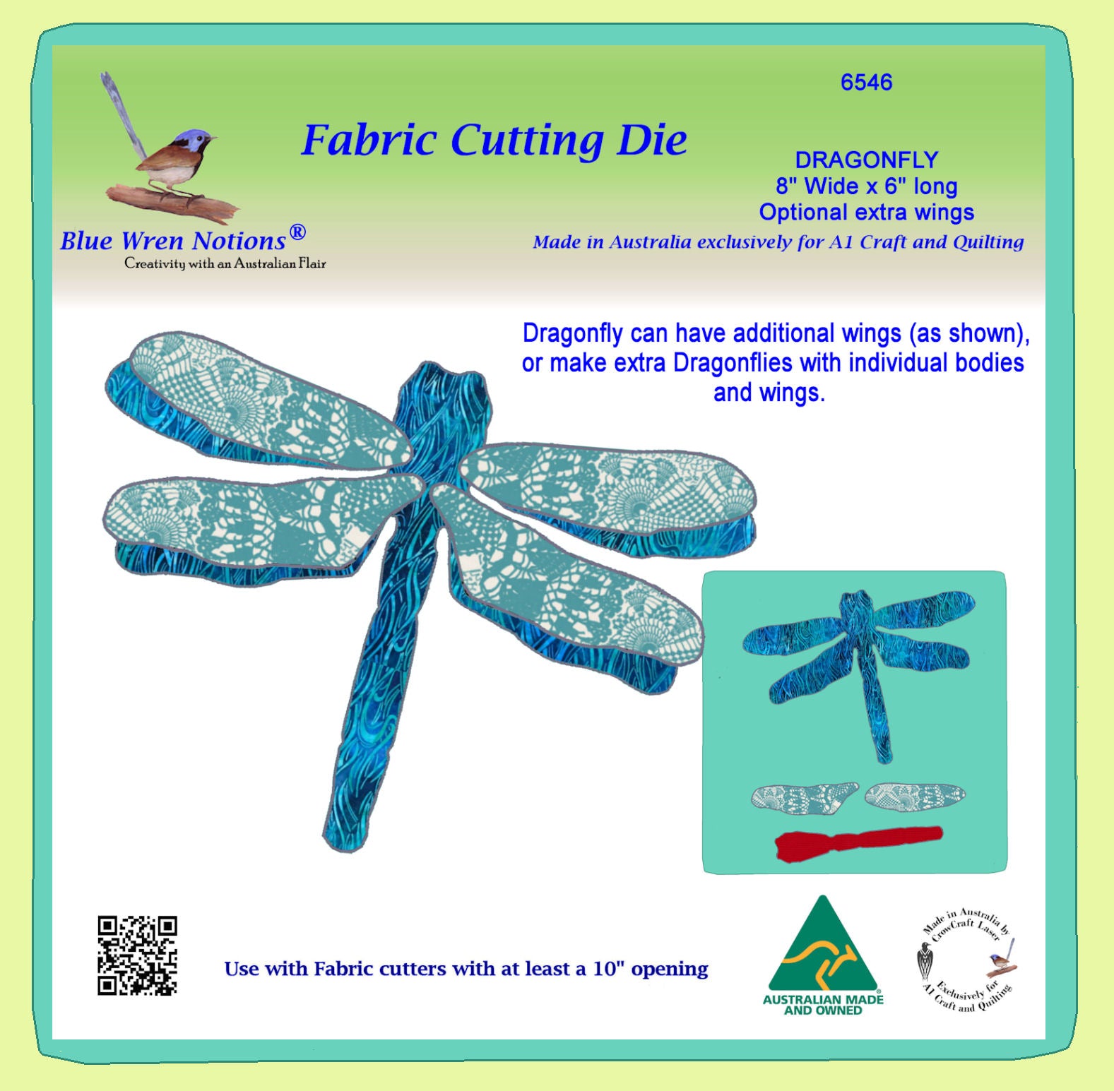 Dragonfly, alternate wings- 8" x 6"  finished -6546- Mat included