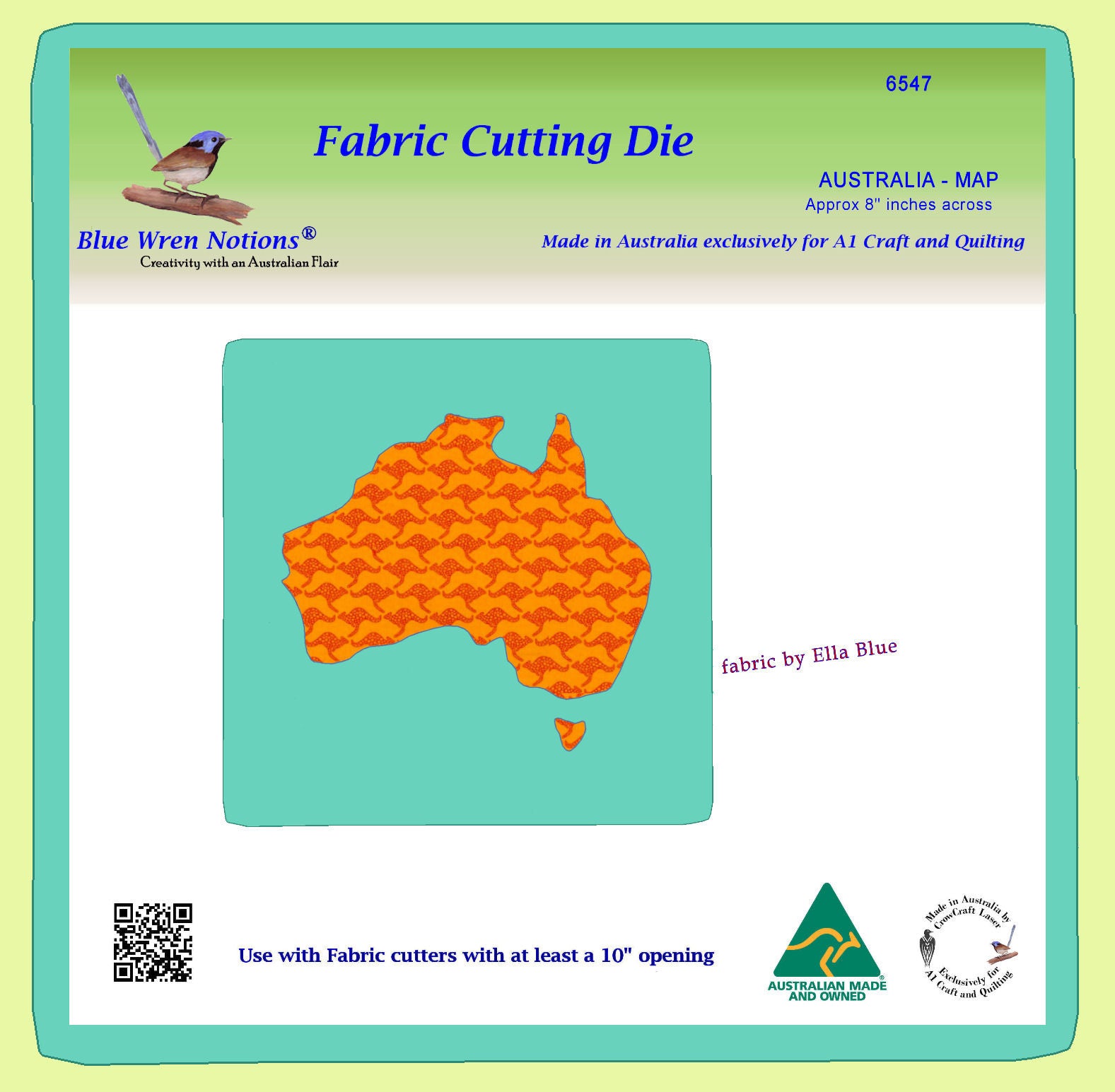 Australia - Map - Approx 8" across- 6547 - includes cutting mat