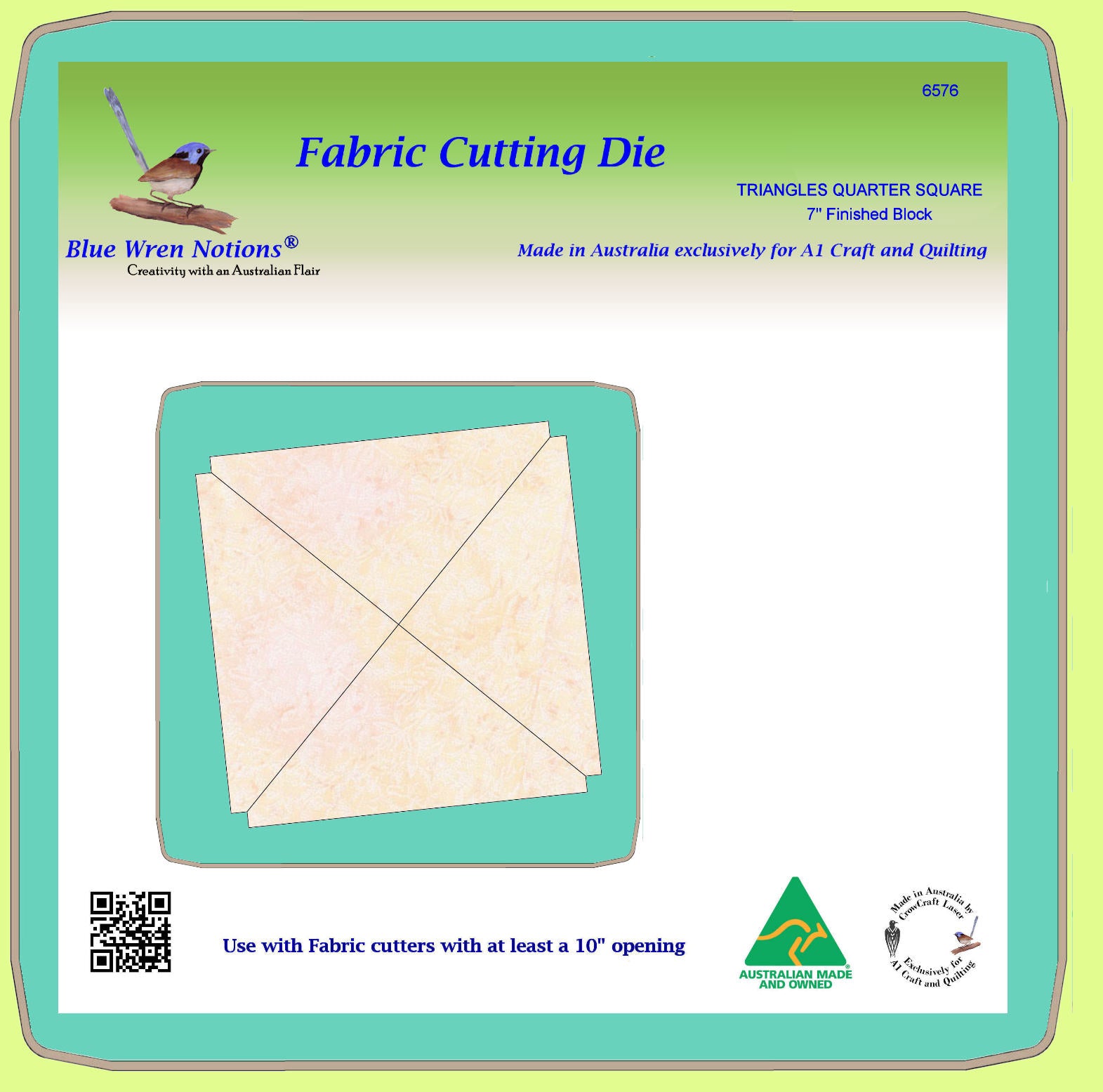 Triangle, Quarter Square Triangle - 7” finished - 6576 - Mat Included