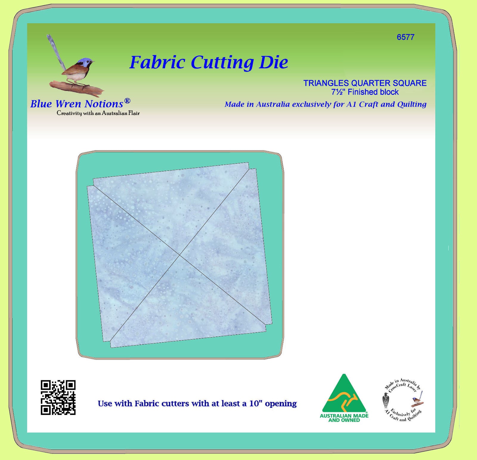 Triangle, Quarter Square Triangle - 7½” finished - 6577 - Mat Included