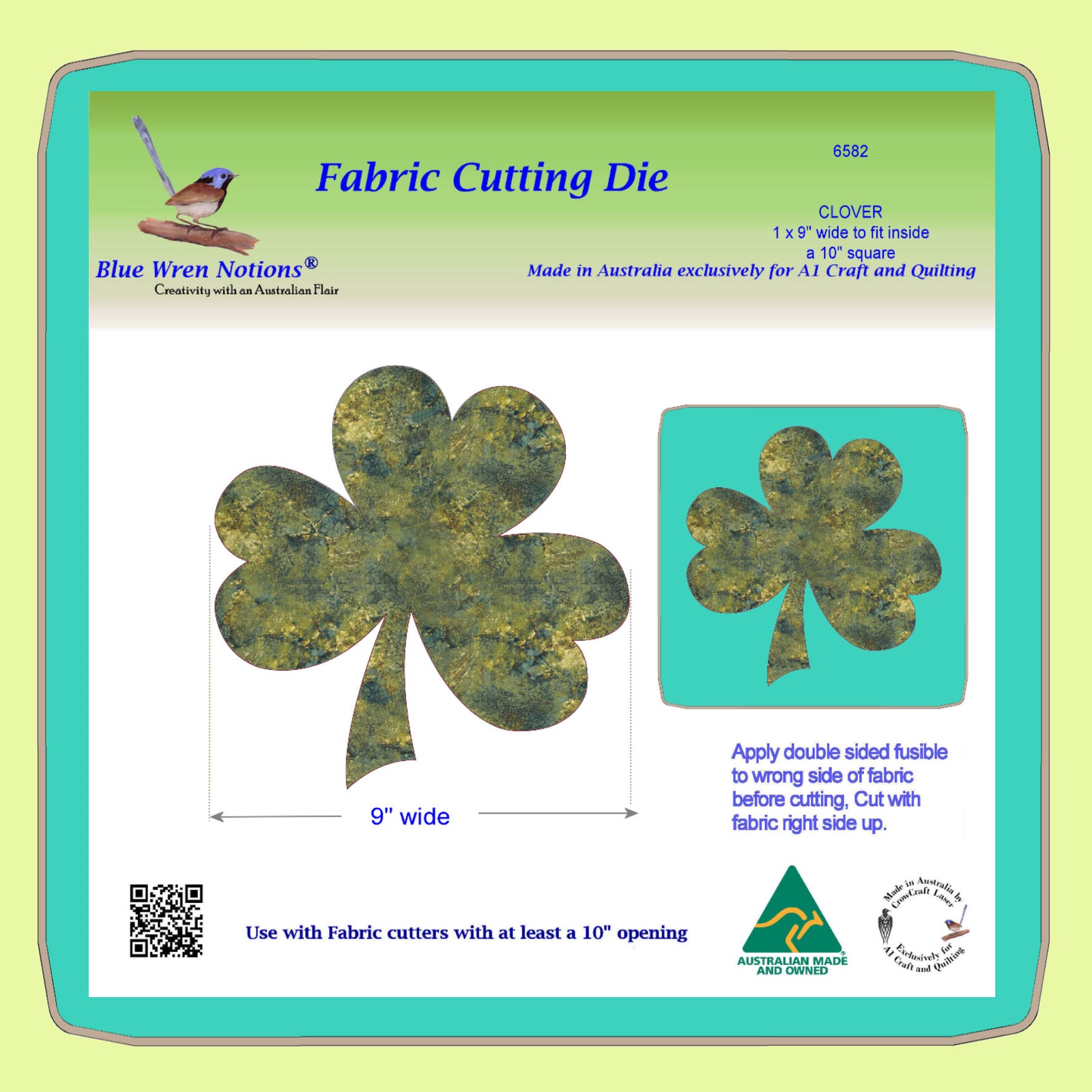 Clover leaf 9" across x 1 - 6582 - Mat included