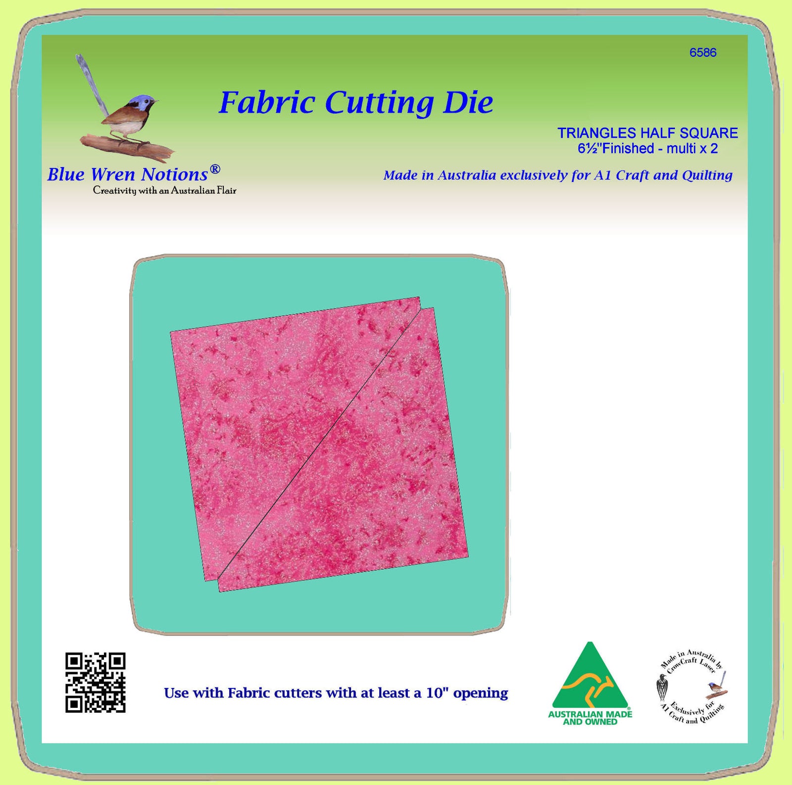 Triangle, Half Square Triangle -6½” finished - 6586 - Mat Included