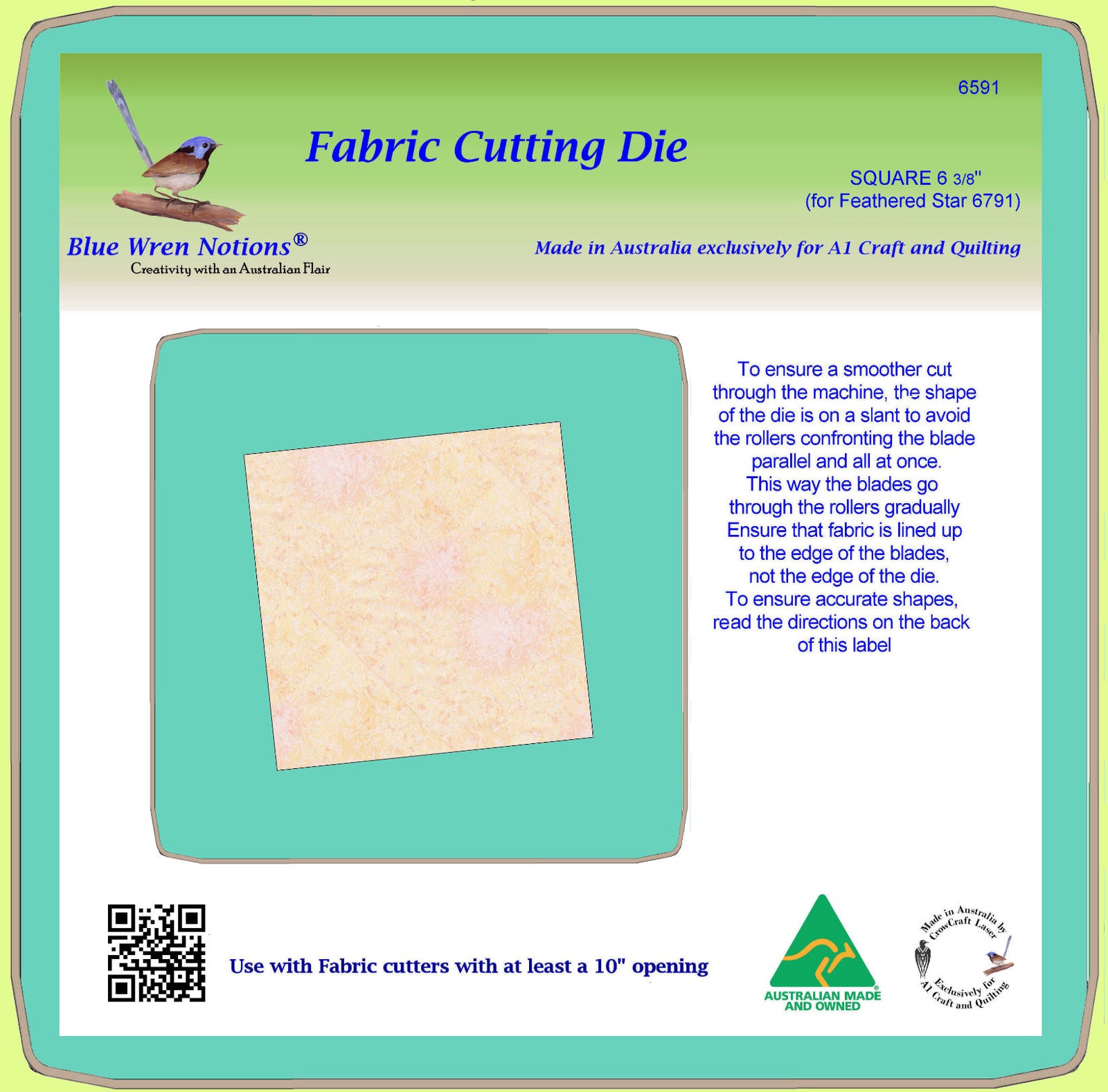 Square 6 3/8" cut (for Feathered Star 6971) -  6591 - mat included