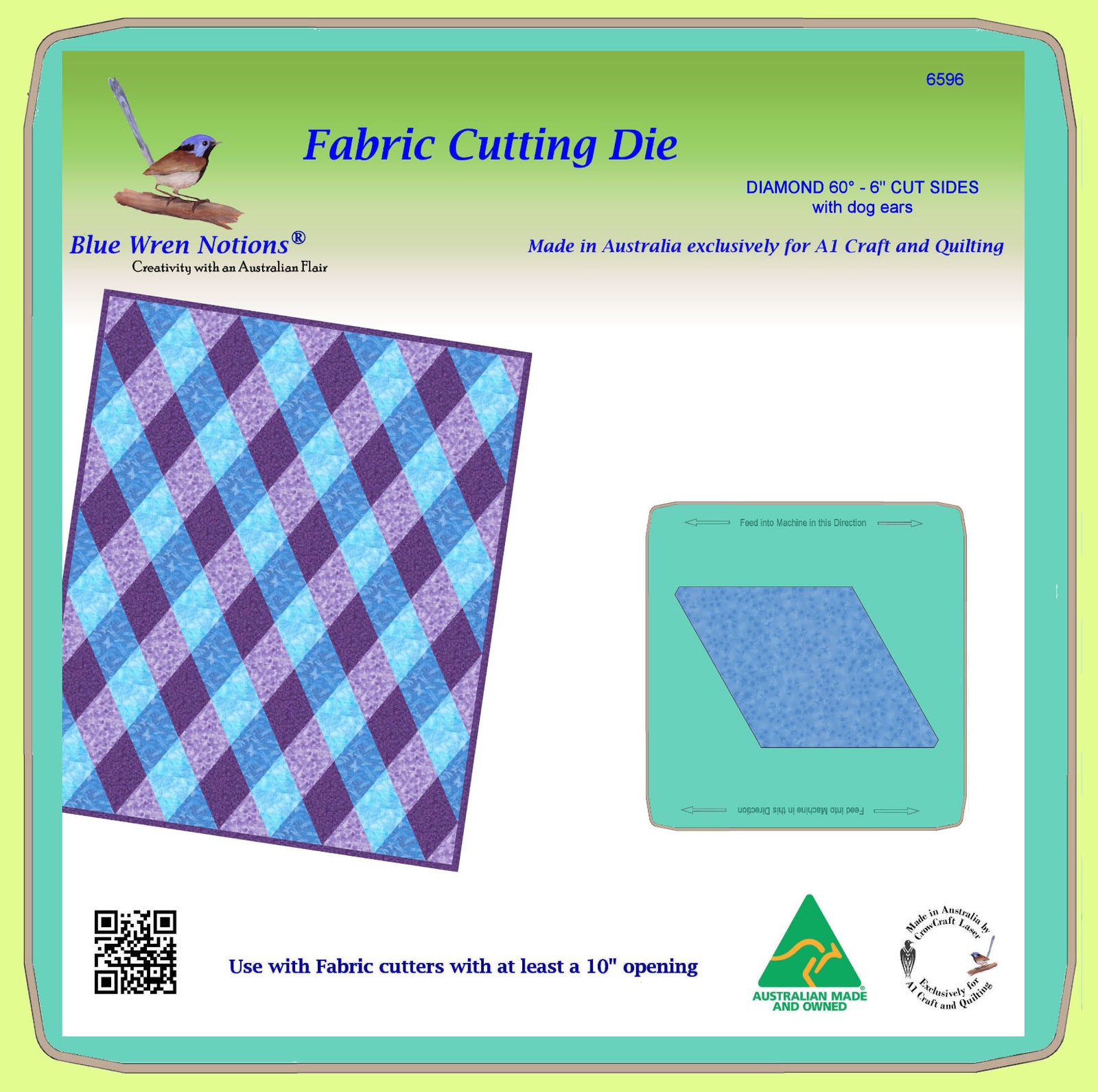 Diamond 60° - 6" cut sides  - 6596 - mat included