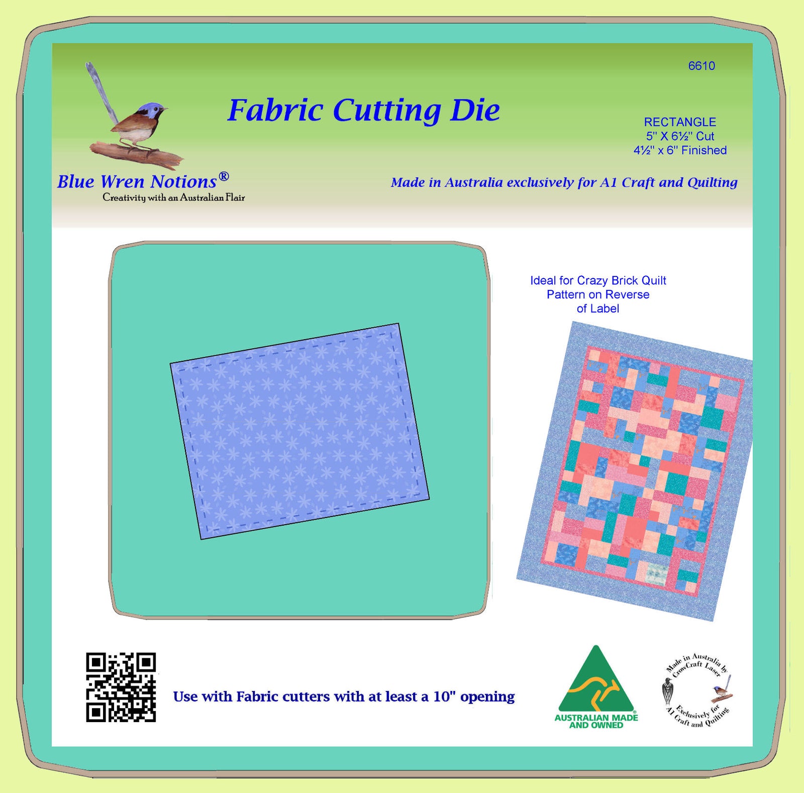 Rectangle 5" x 6½" cut, 4½" x 6" finished, - 6610 - Mat (2101) included.