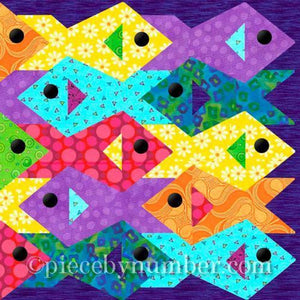 Tessellating Fish - use "Piece by Number" pattern - 6641 - includes cutting mat