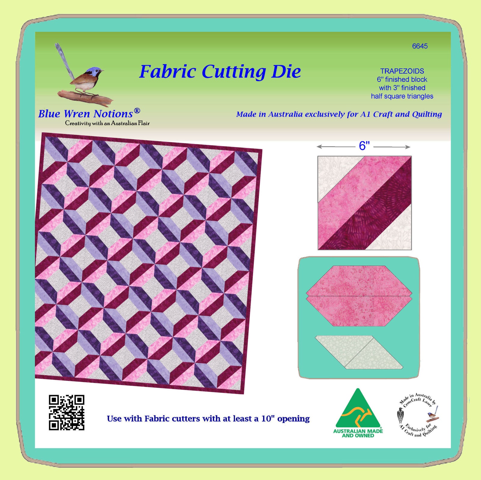 Trapezoids 6" finished block (with 3" half sq triangles finished)- 6645