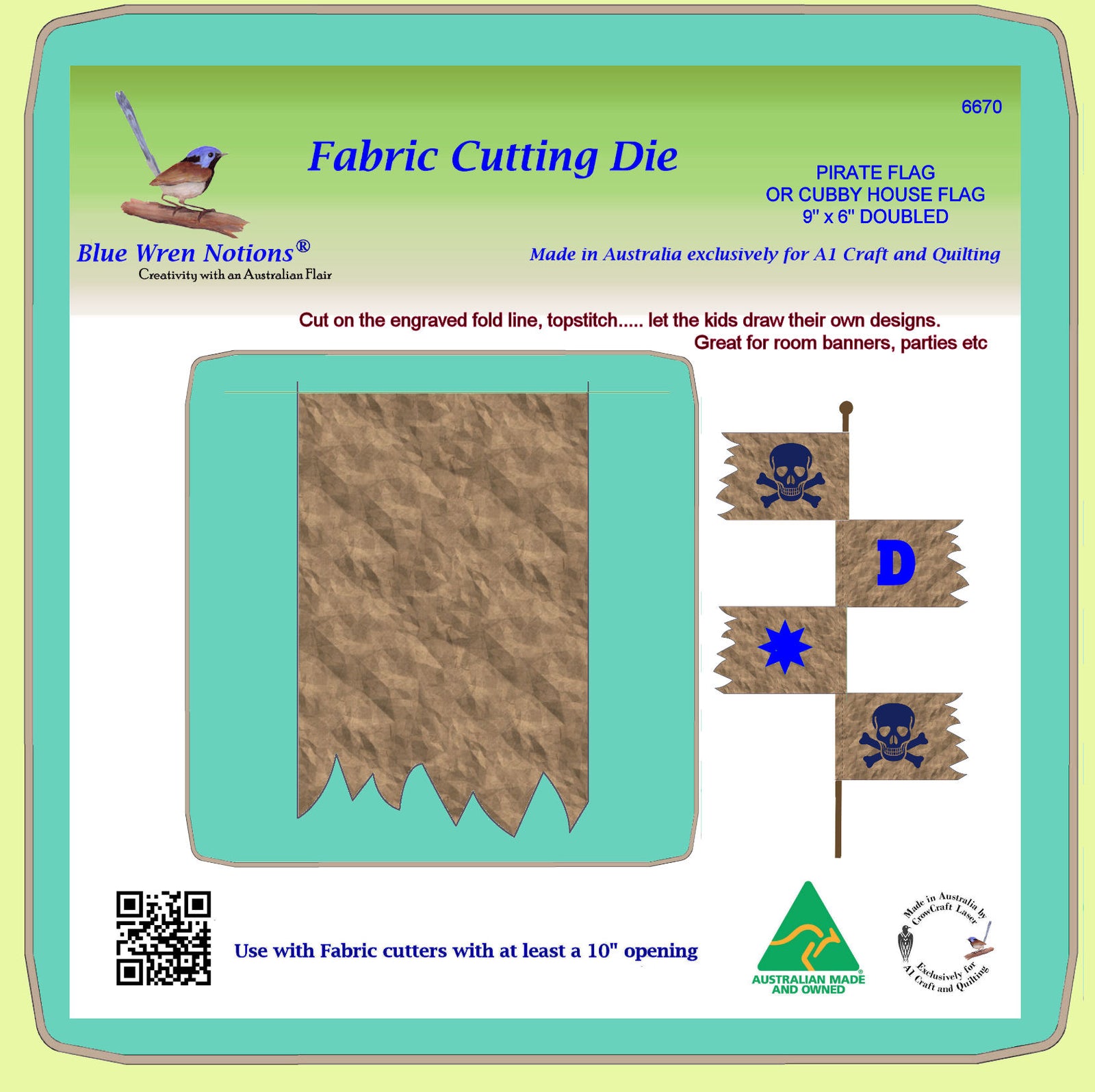 Pirate Flag, Cubby Flag or Party Banner - 6670 - Mat included