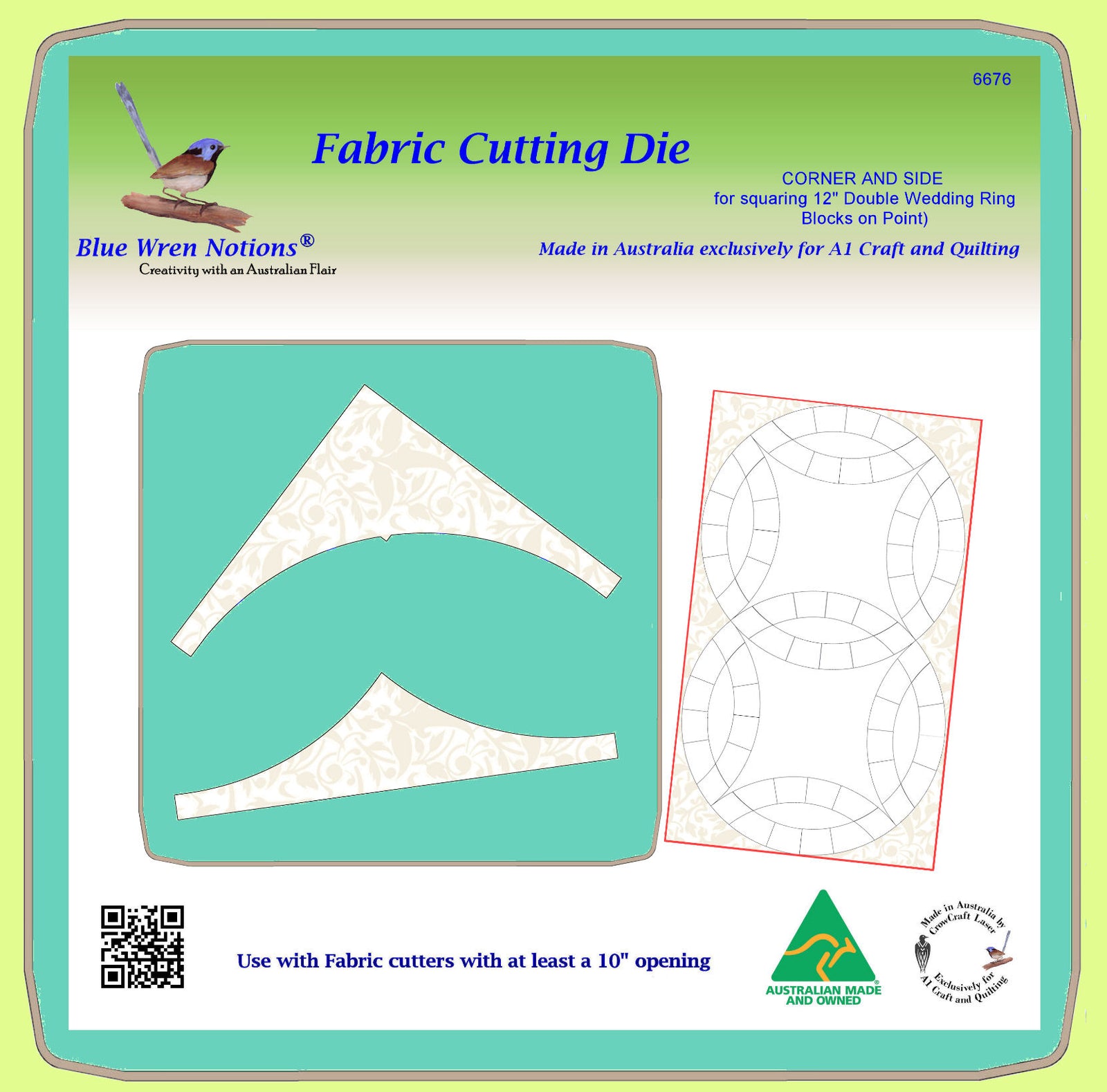 Corner and Side for squaring 12" finished round Block 6676 - Mat (2101) included.