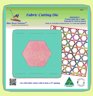 Hexagons 3" finished with ¼" seam allowance included - 6693 - with mat