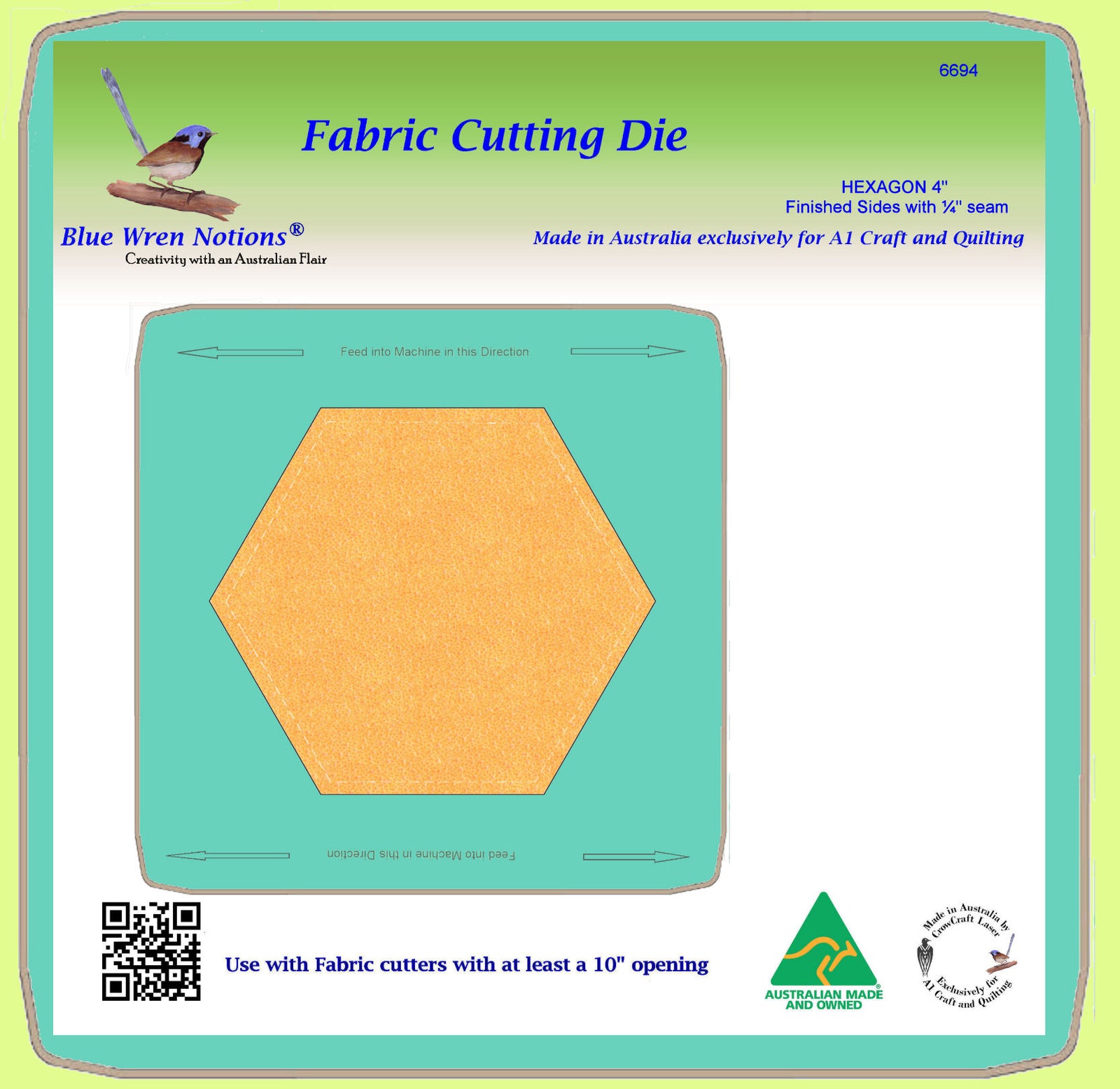 Hexagons 4" finished with ¼" seam allowance included - 6694 - with mat