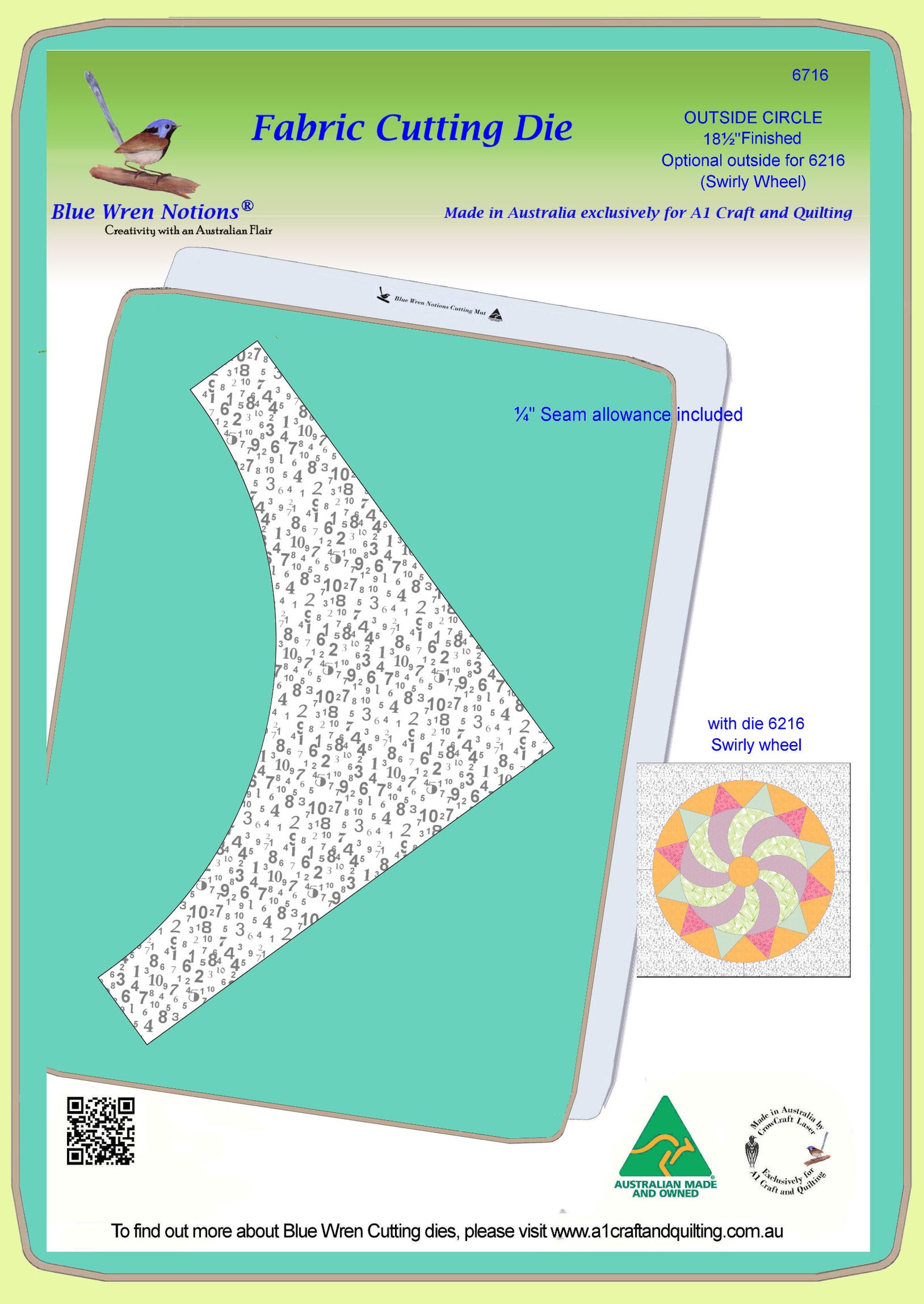 Corner for 16.75 fin Circle to 18.5 fin Square block for 6216--- 6716 - mat included
