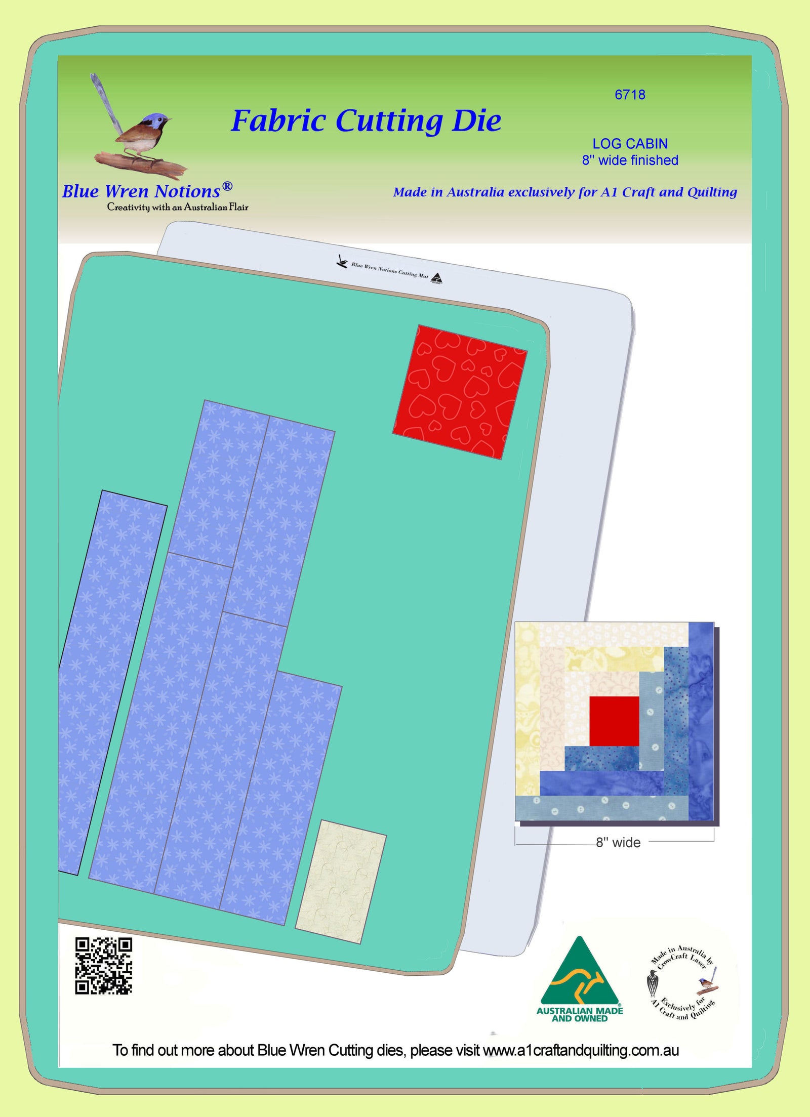 Log Cabin base, 8" finished block - 6718 - Mat included