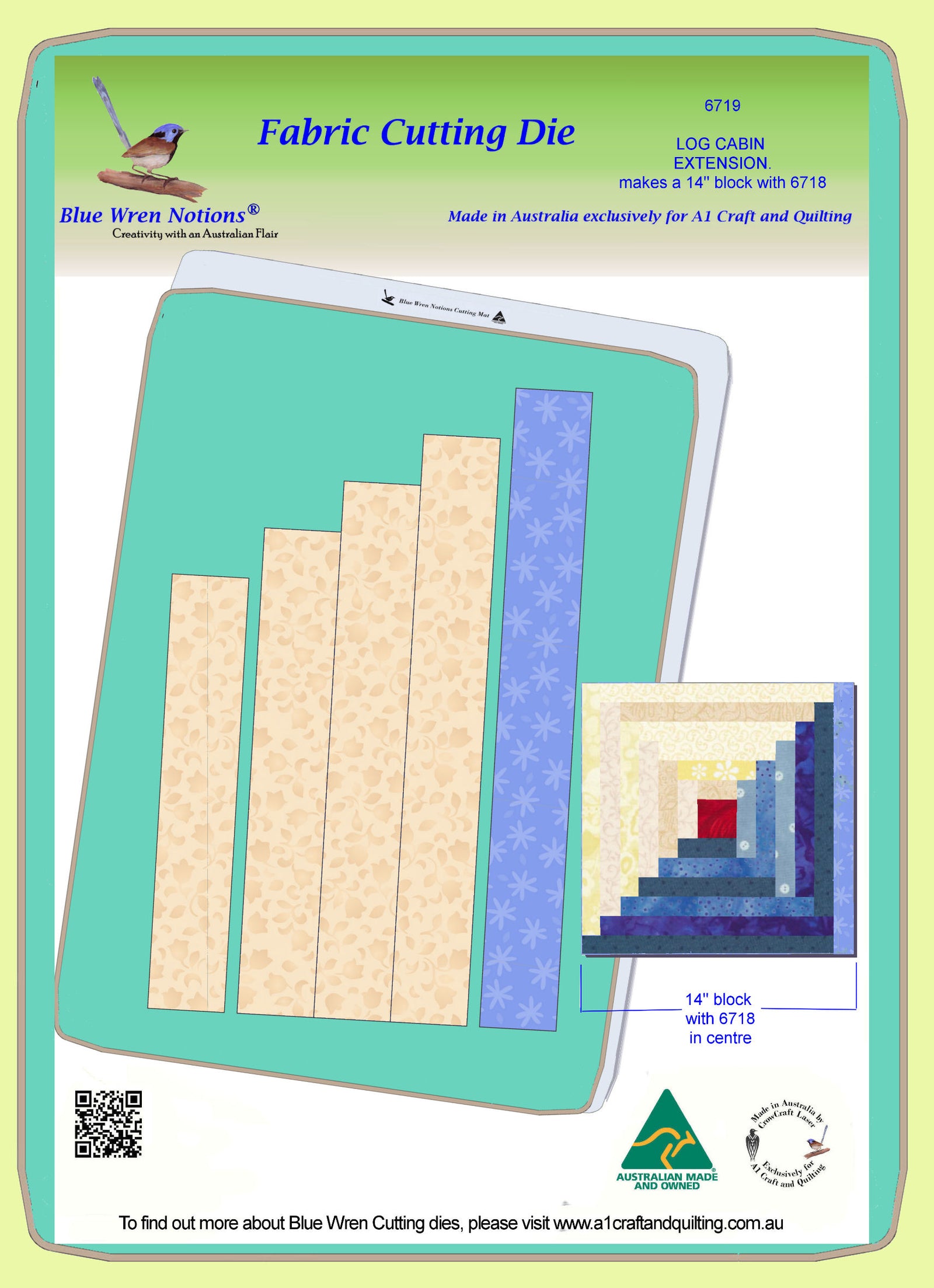 Log Cabin extension, (6719) makes up to a 14" block with die 6718 - Mat included