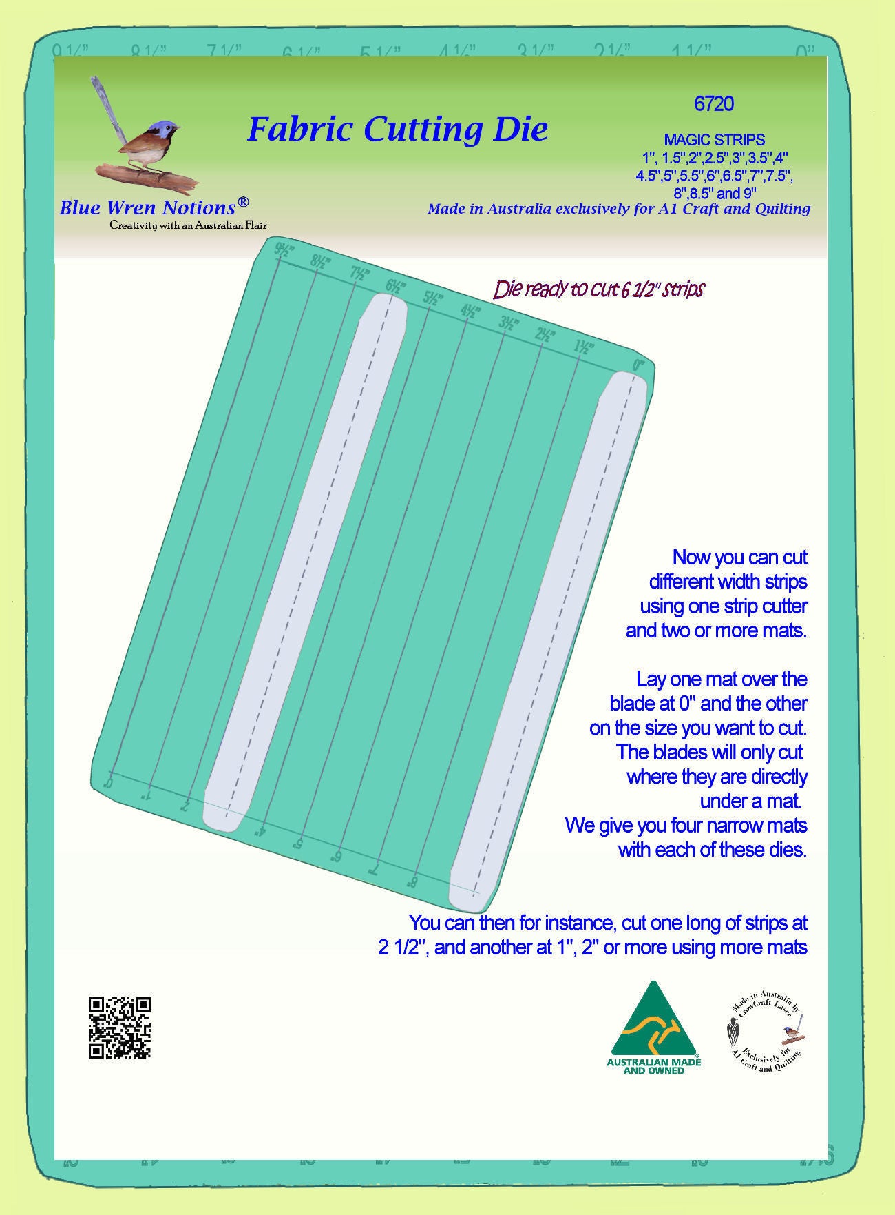 Strips- "Magic Series" Multi 1"to 9.5" in 1/2" increments (not 9") - 6720 - 4 strip mats included!