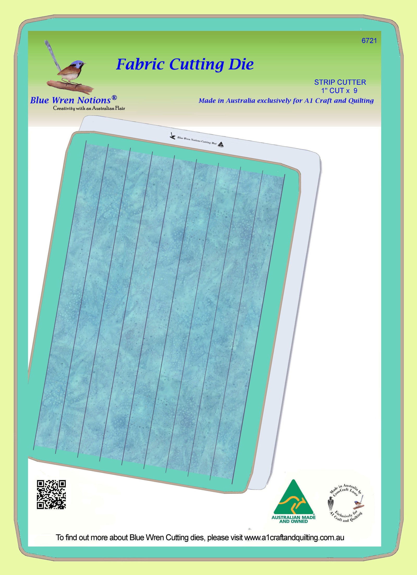 Strip Cutter - 1" x 9 on die -6721, Mat Included!