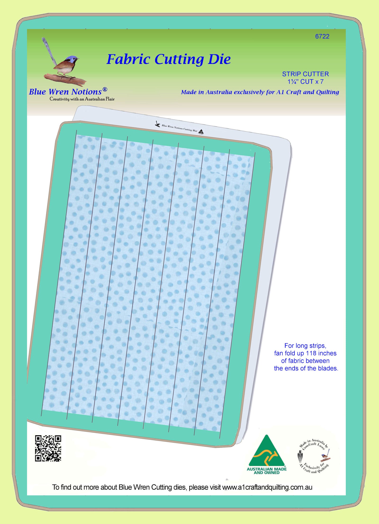 Strip Cutter - 1¼" x 7 on die -6722, Mat Included!