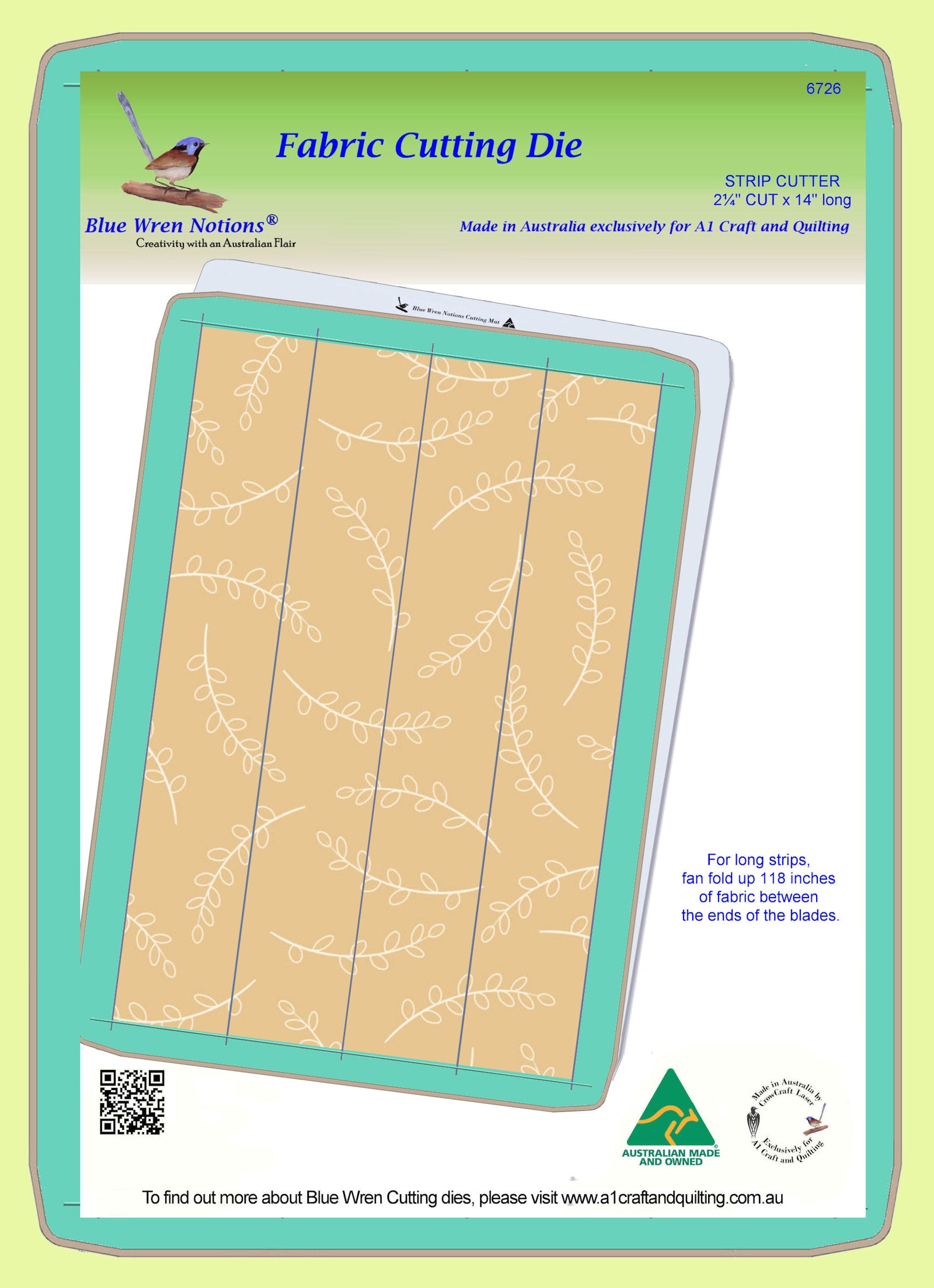 Strip Cutter - 2¼" cut x 4 - 6726, Mat Included!