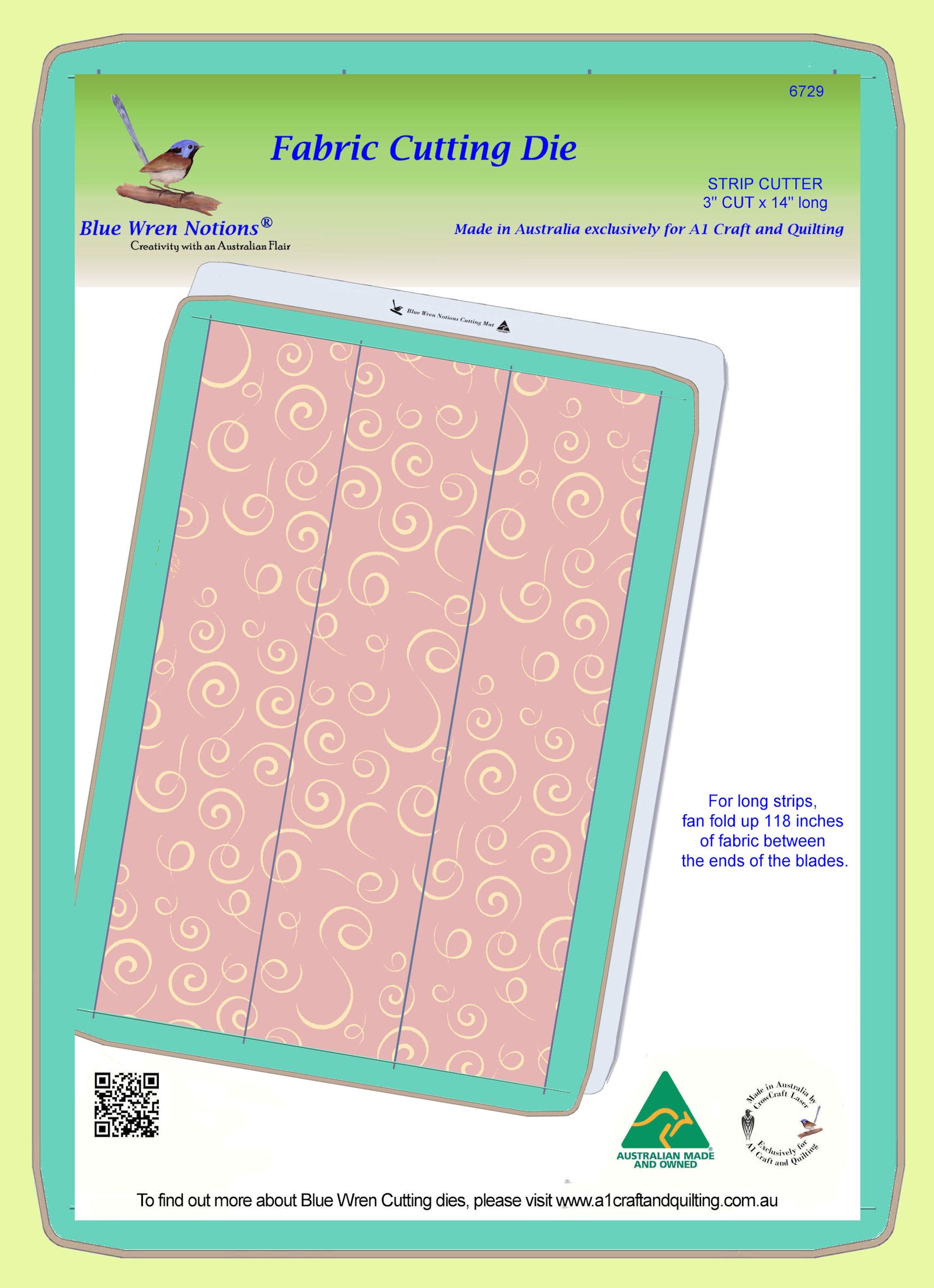 Strip Cutter -3" x 3 on die -6729, Mat Included!