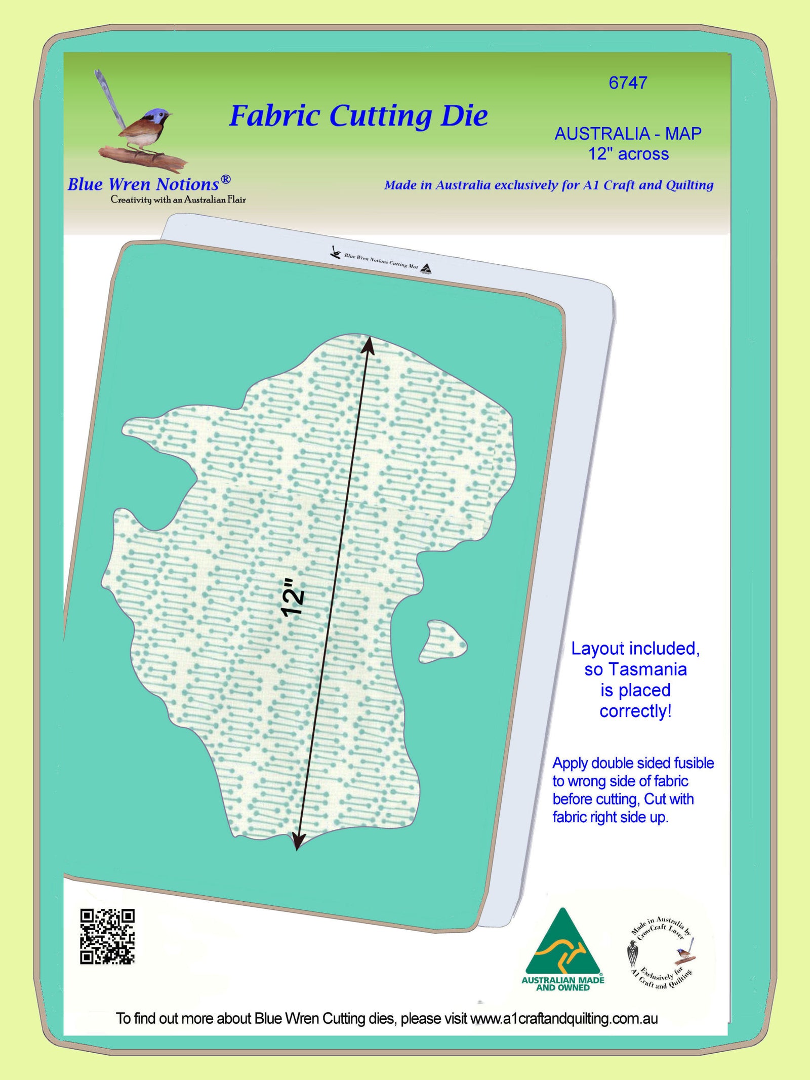 Australian Map 12" across - 6747 - Mat included
