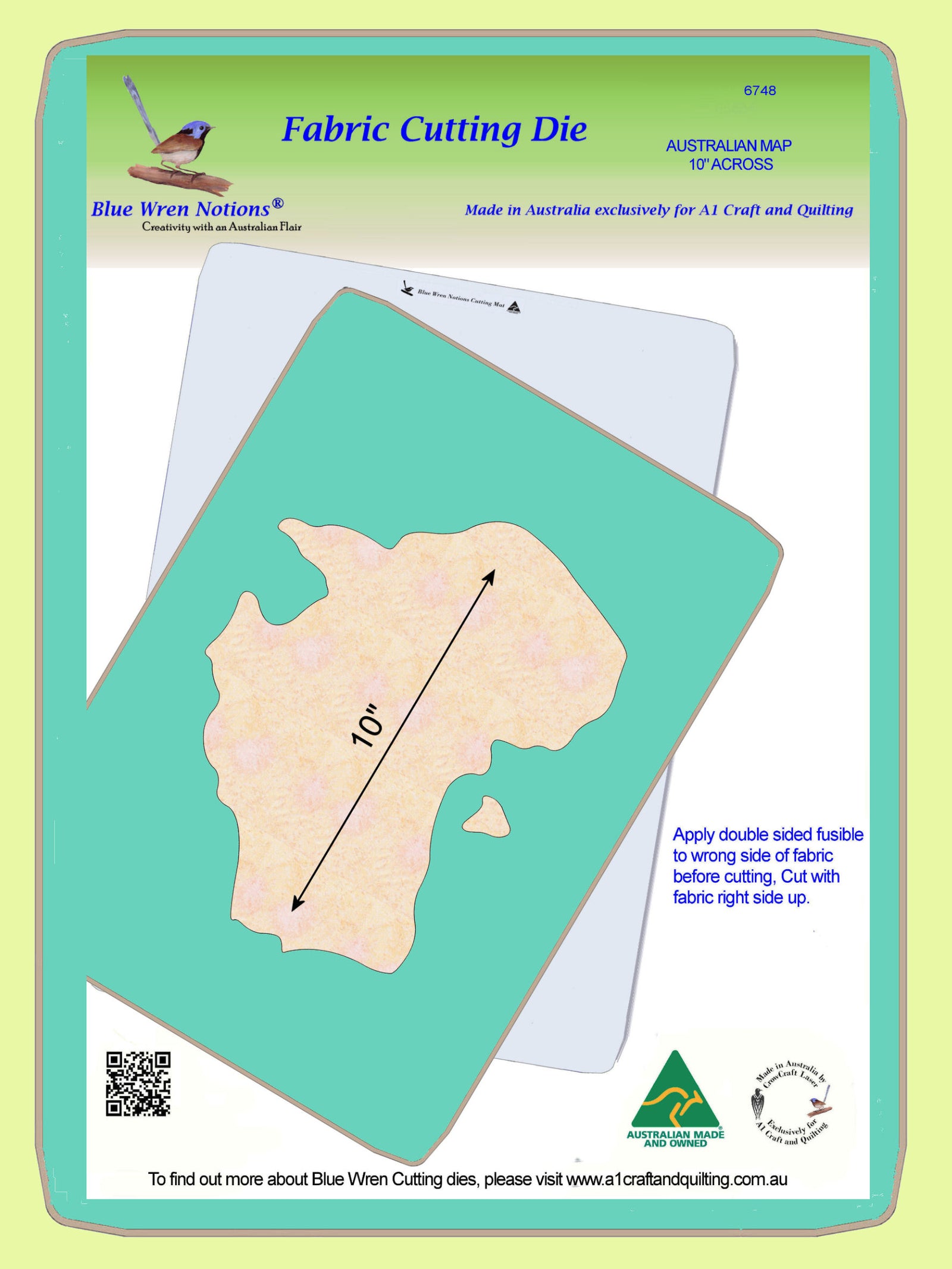 Australian Map 10" across - 6748 - Mat included