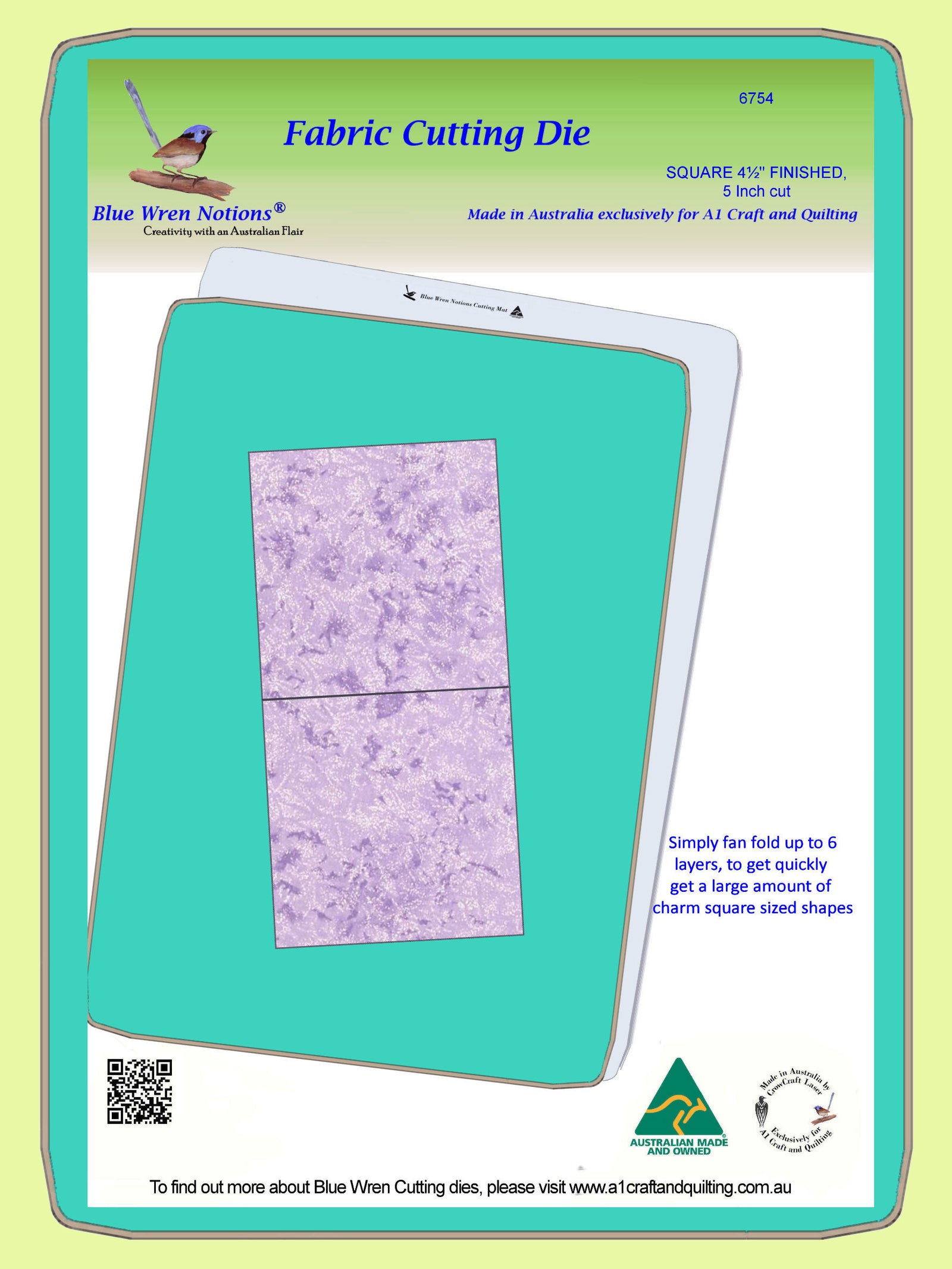 Squares 5" cut - 4 1/2" finished, 2 on die - 6754 - Mat (2015) included.