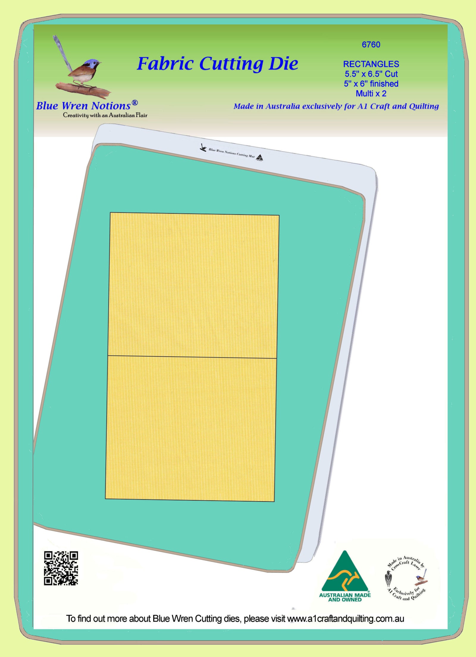 Rectangle 5½" x 6½" cut, 5" x 6" finished, 2 on die - 6760 - Mat (2015) included.