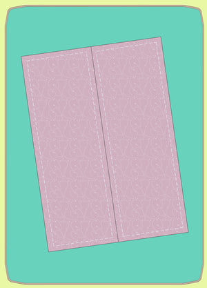 Rectangles 3¾" x 10½"cut (3¼"x 10" finished) two on die - 6763 - Mat (2015) included.