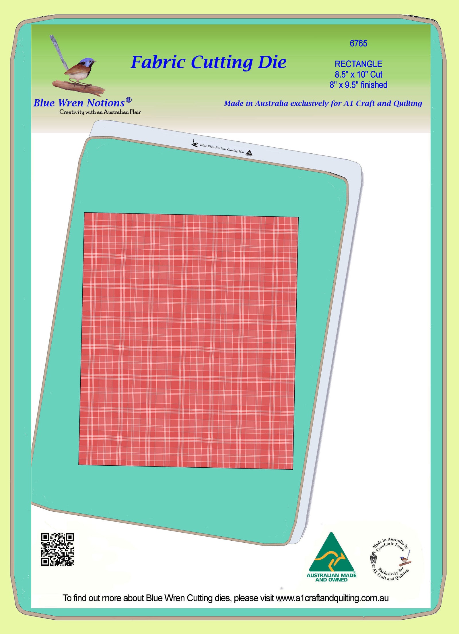 Rectangle 8½" x 10" cut, 8" x 9½" finished, - 6765 - Mat (2015) included.