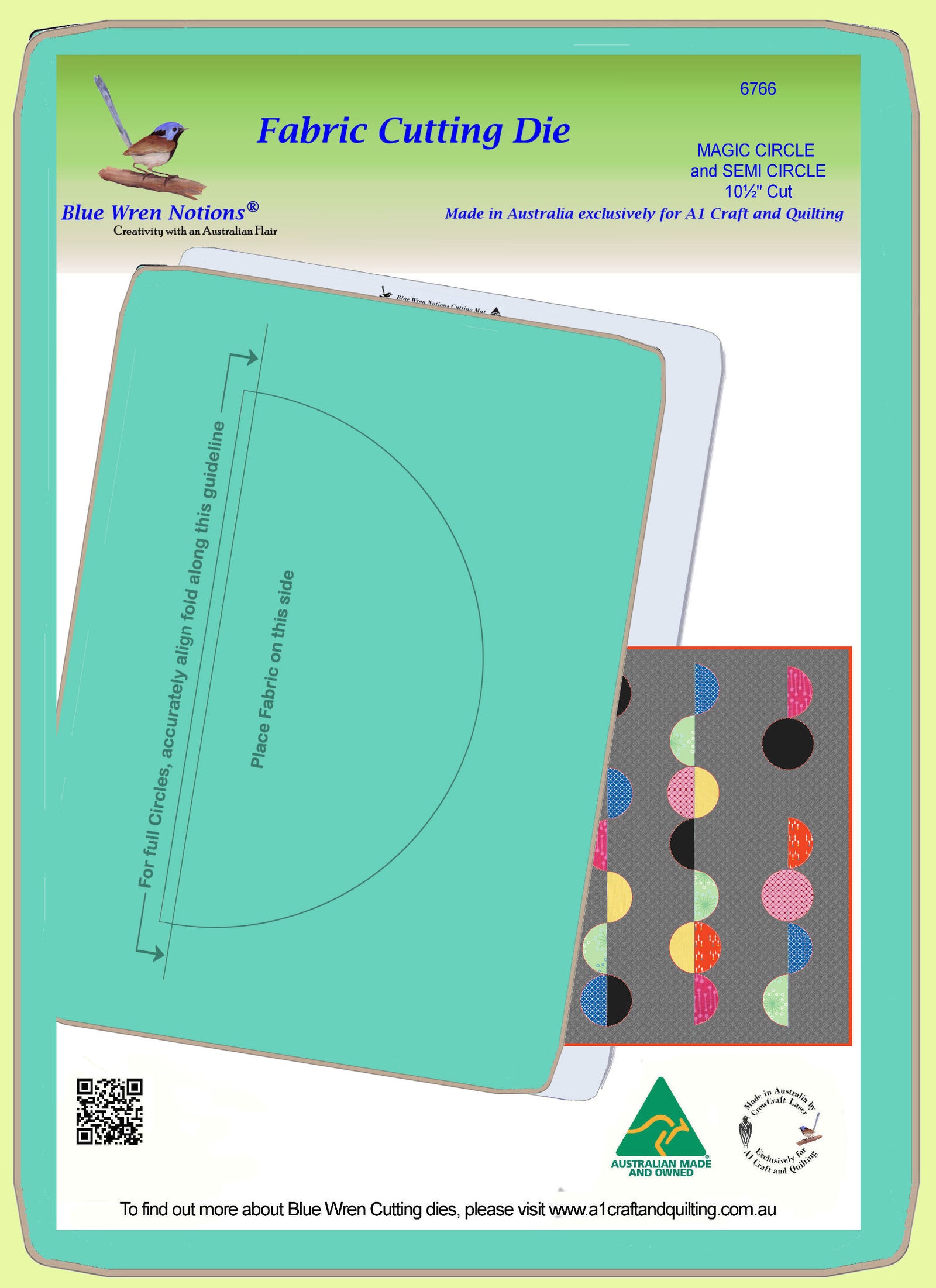 Circle &/or Semicircle 8 Magic Series - 6208 - Mat included - A1 Craft  and Quilting, Australia