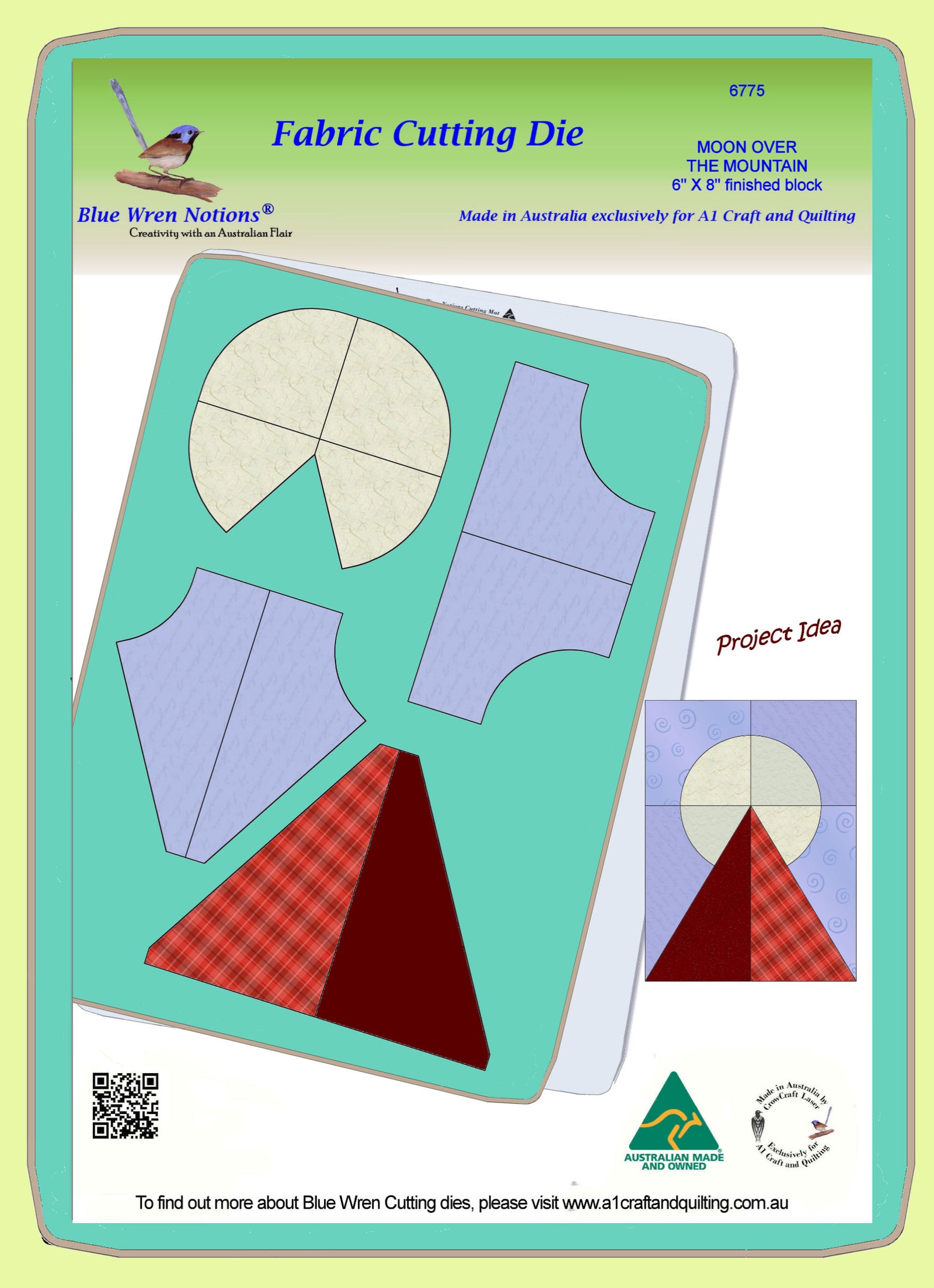 Moon over the Mountain - 6775 - 6" x 8" finished block - Mat and instructions included