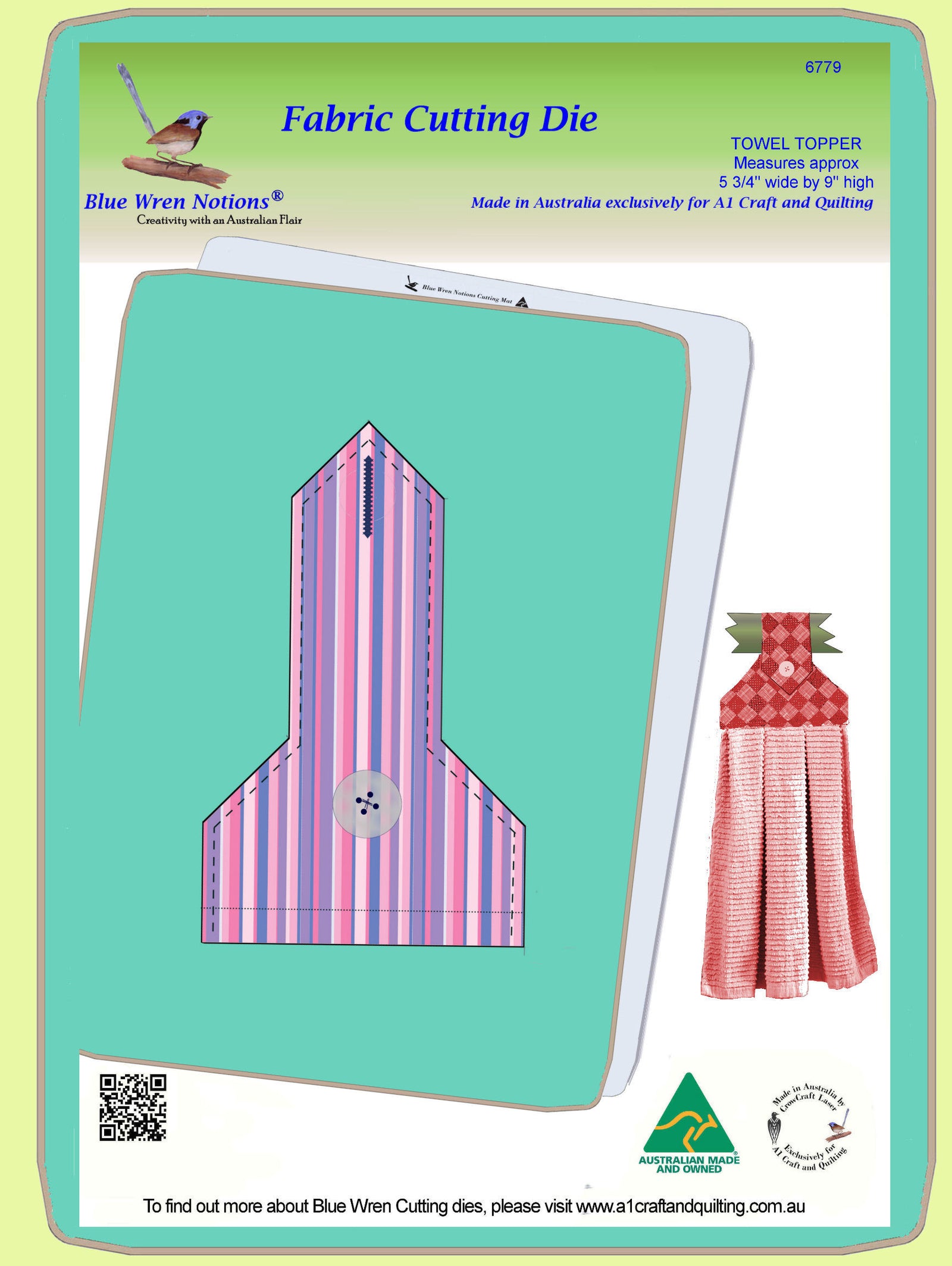 Towel Topper - Approx 5 3/4" x 9" finished,- 6779 - Mat (2015) included.