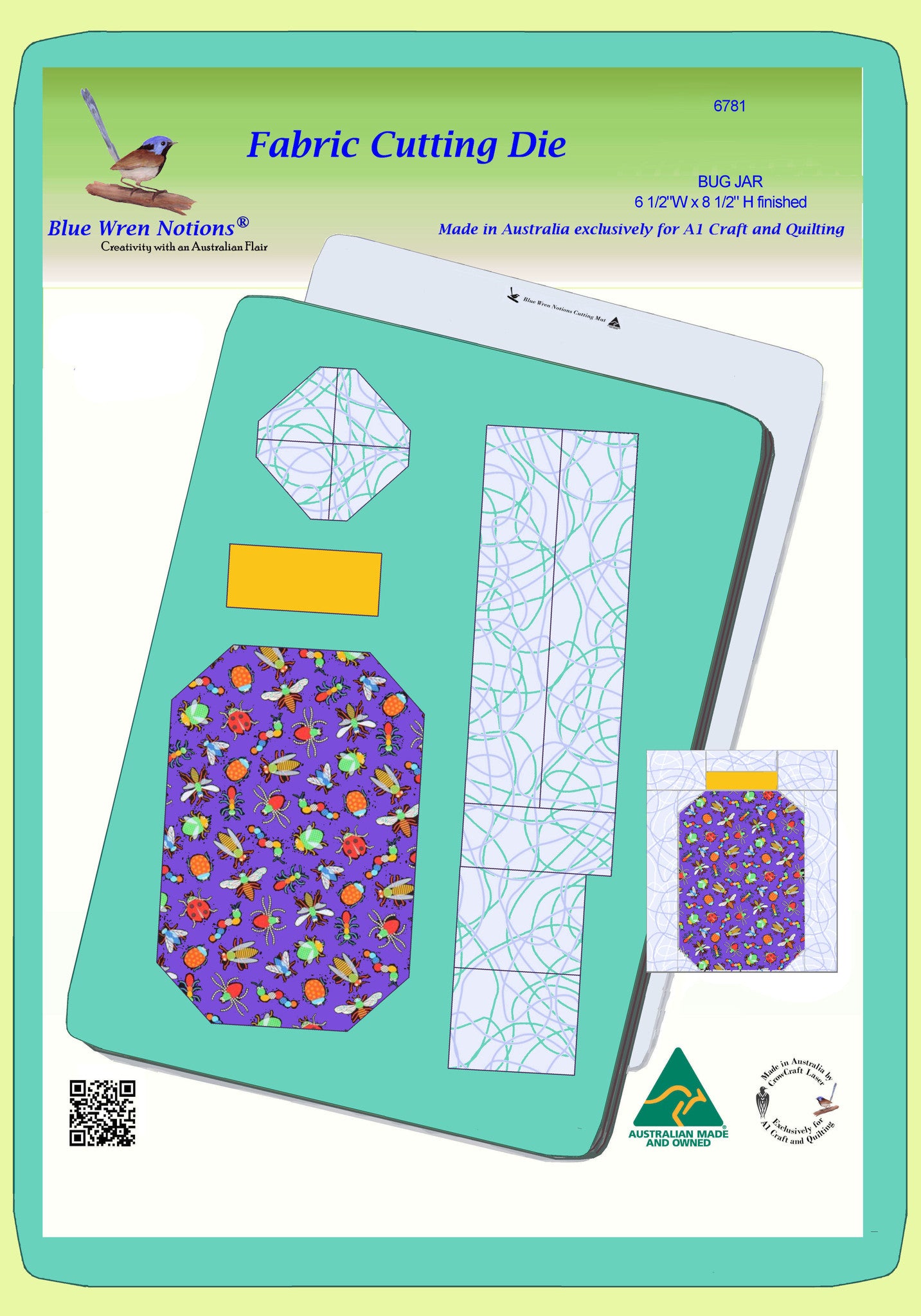 Bug Jar Block 6 1/2" x 8 1/2" - 6781 - Mat included