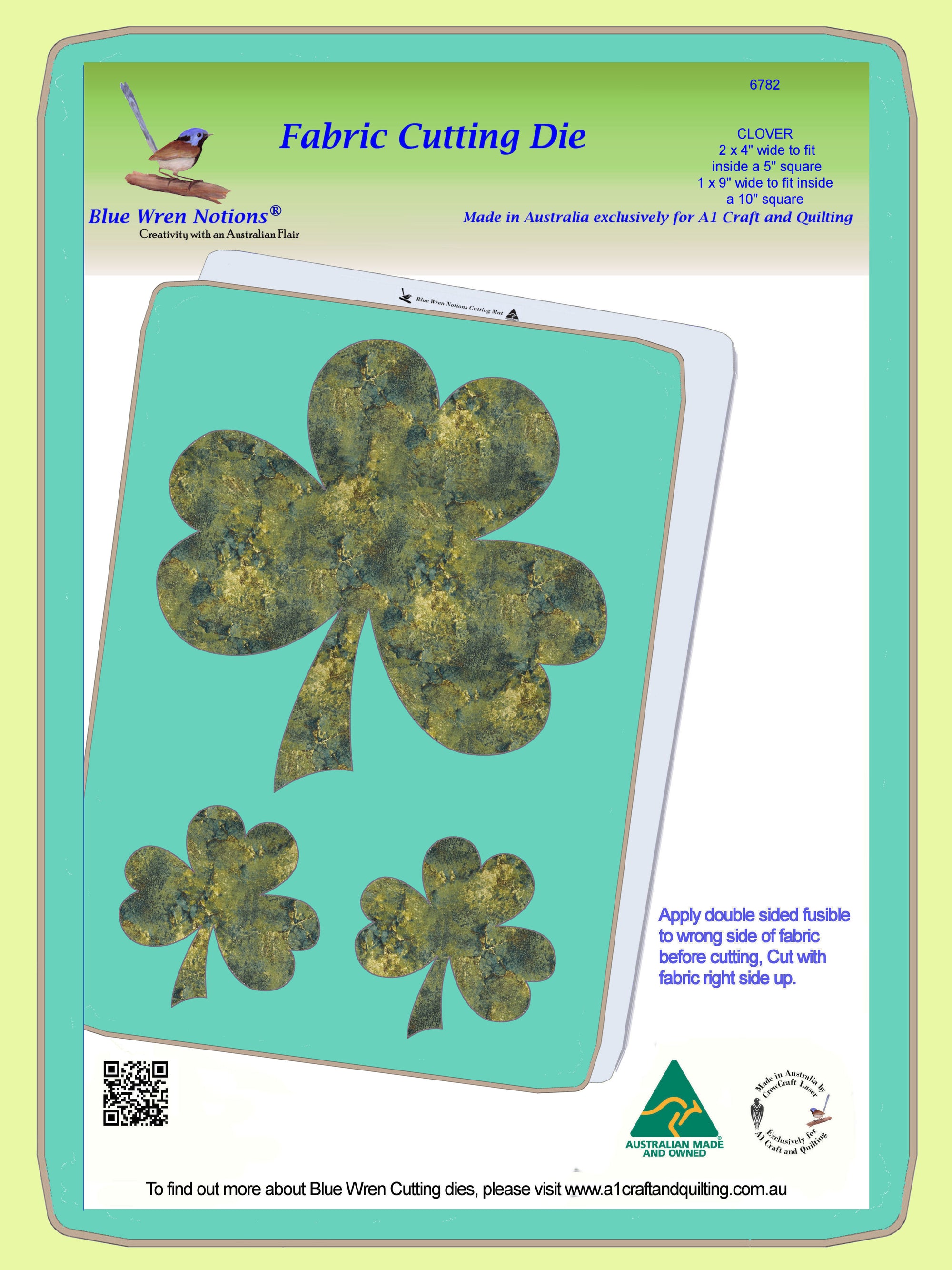 Clover leaves, 4" and 9" across. x 2 - 6782 - Mat included