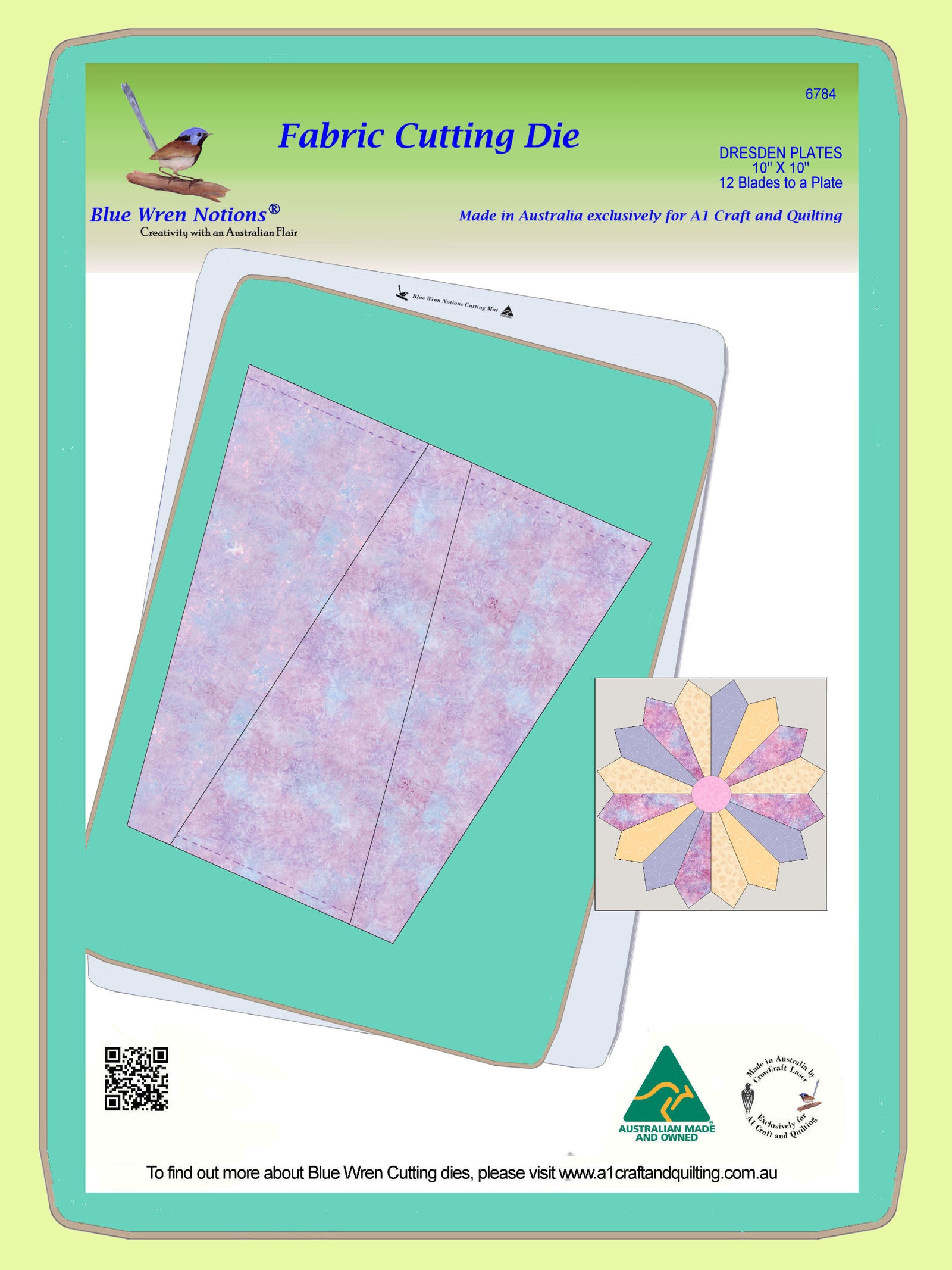 Dresden Plates x 3 - 10" long - 6784 - mat included